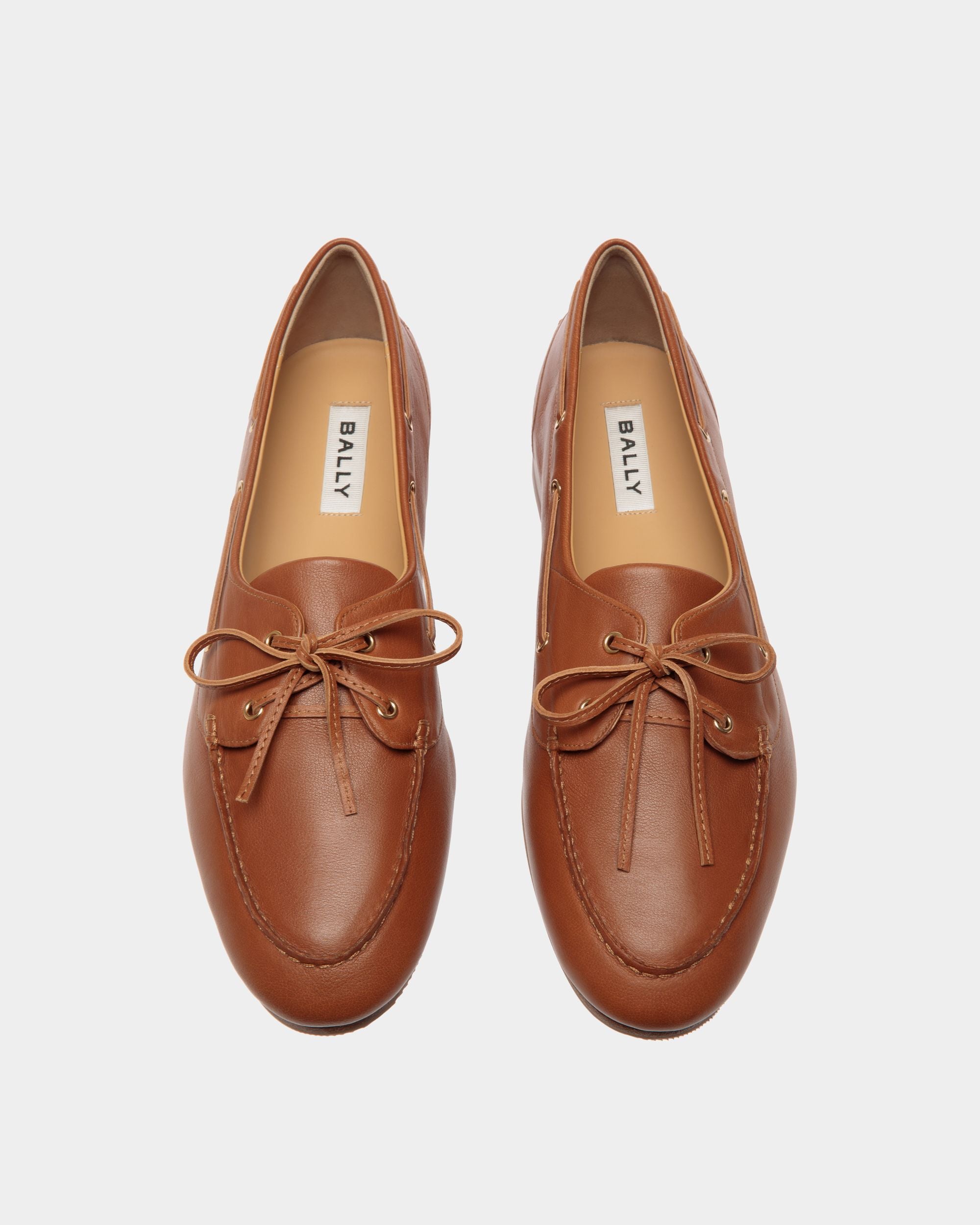 Mocassin Plume En Cuir Marron - Homme - Bally - 05