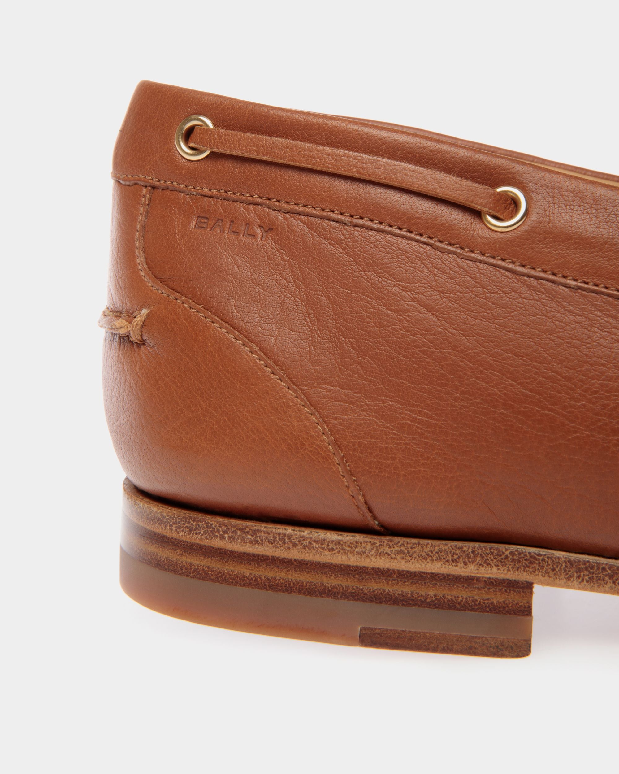 Mocassin Plume En Cuir Marron - Homme - Bally - 06