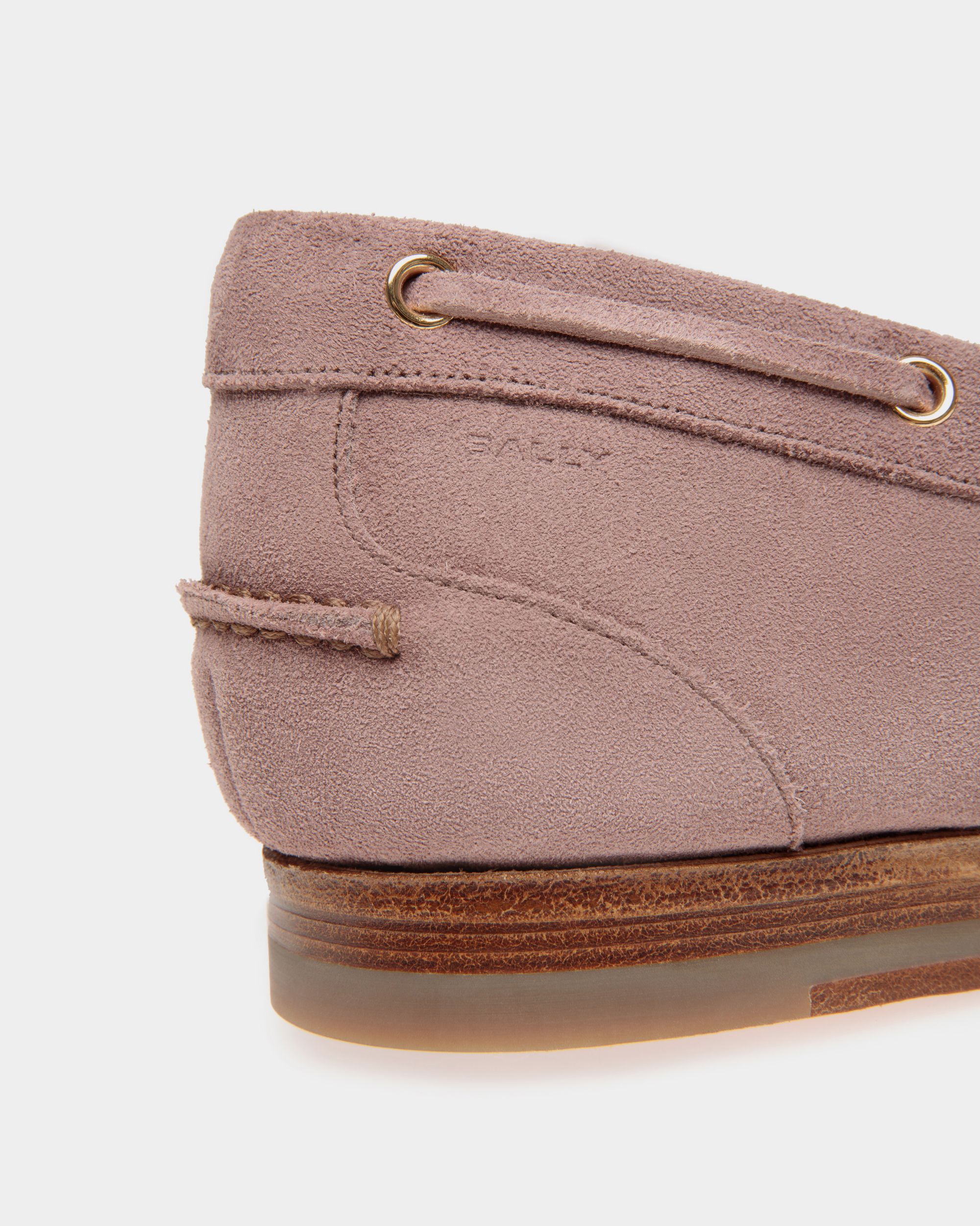 Mocassin Plume En Daim Mauve Clair - Homme - Bally - 05
