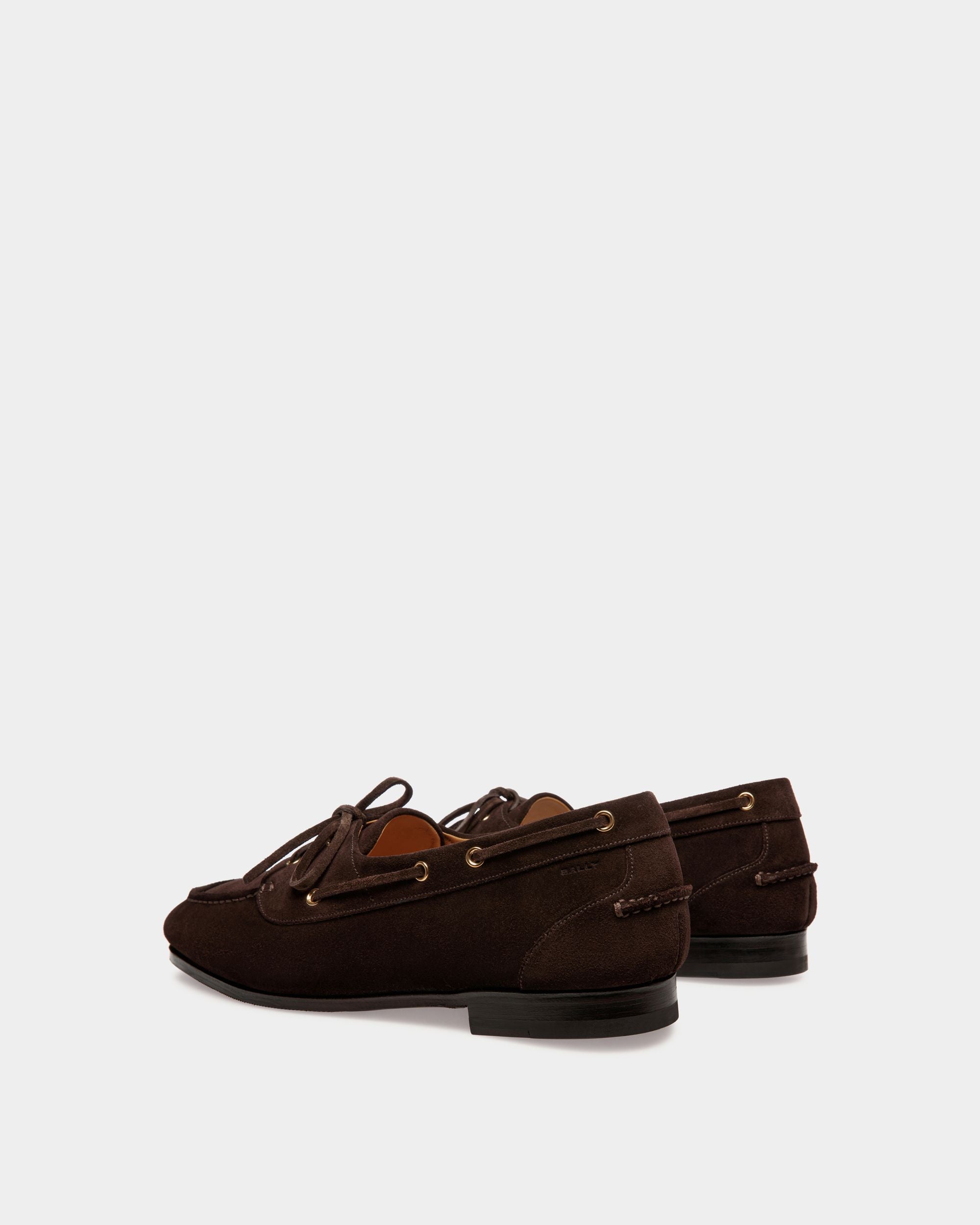 Mocassin Plume En Daim Marron Foncé - Homme - Bally - 03