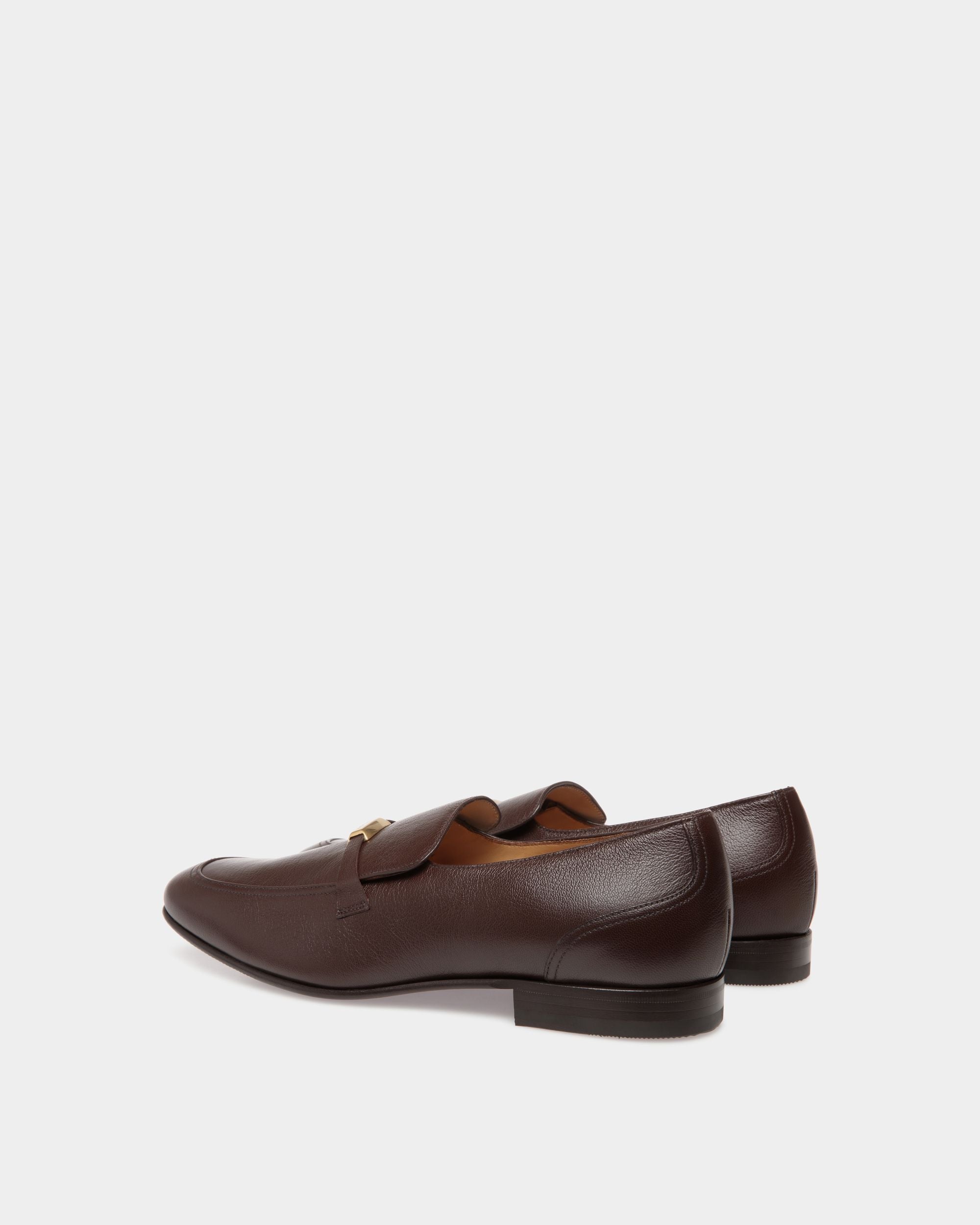 Mocassin Suisse En Cuir Grainé Marron - Homme - Bally - 03