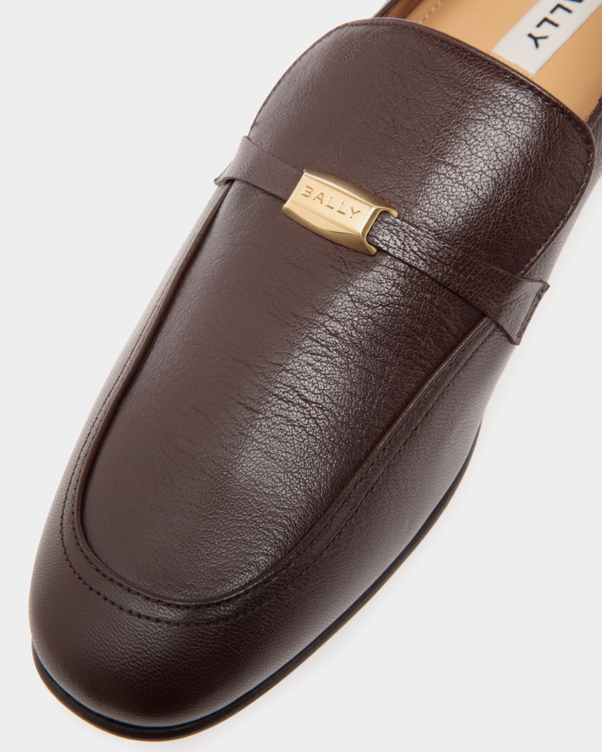 Mocassin Suisse En Cuir Grainé Marron - Homme - Bally - 05