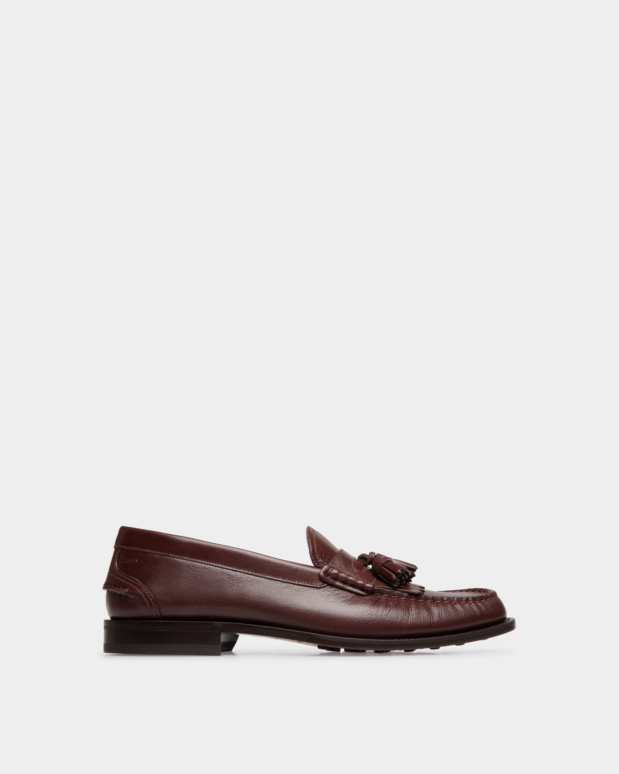 Mocassin Oregon En Cuir Grainé Châtain - Homme - Bally - 01