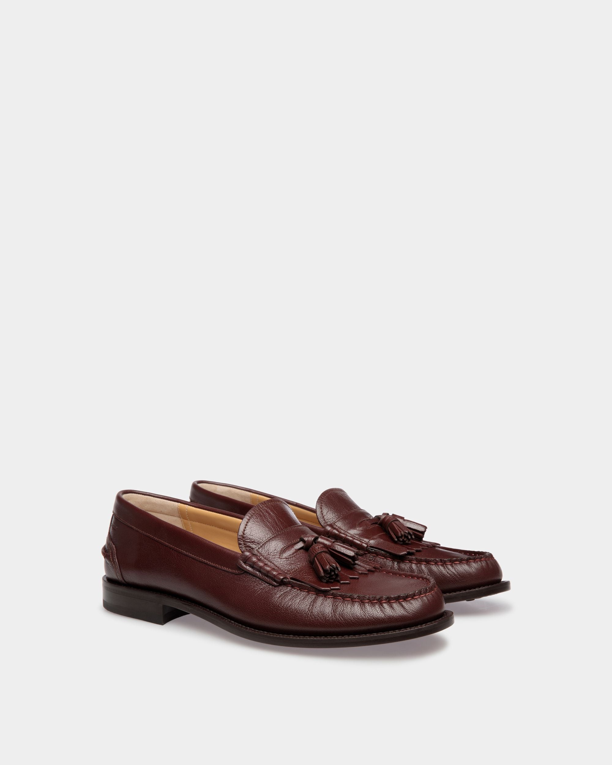 Mocassin Oregon En Cuir Grainé Châtain - Homme - Bally - 02