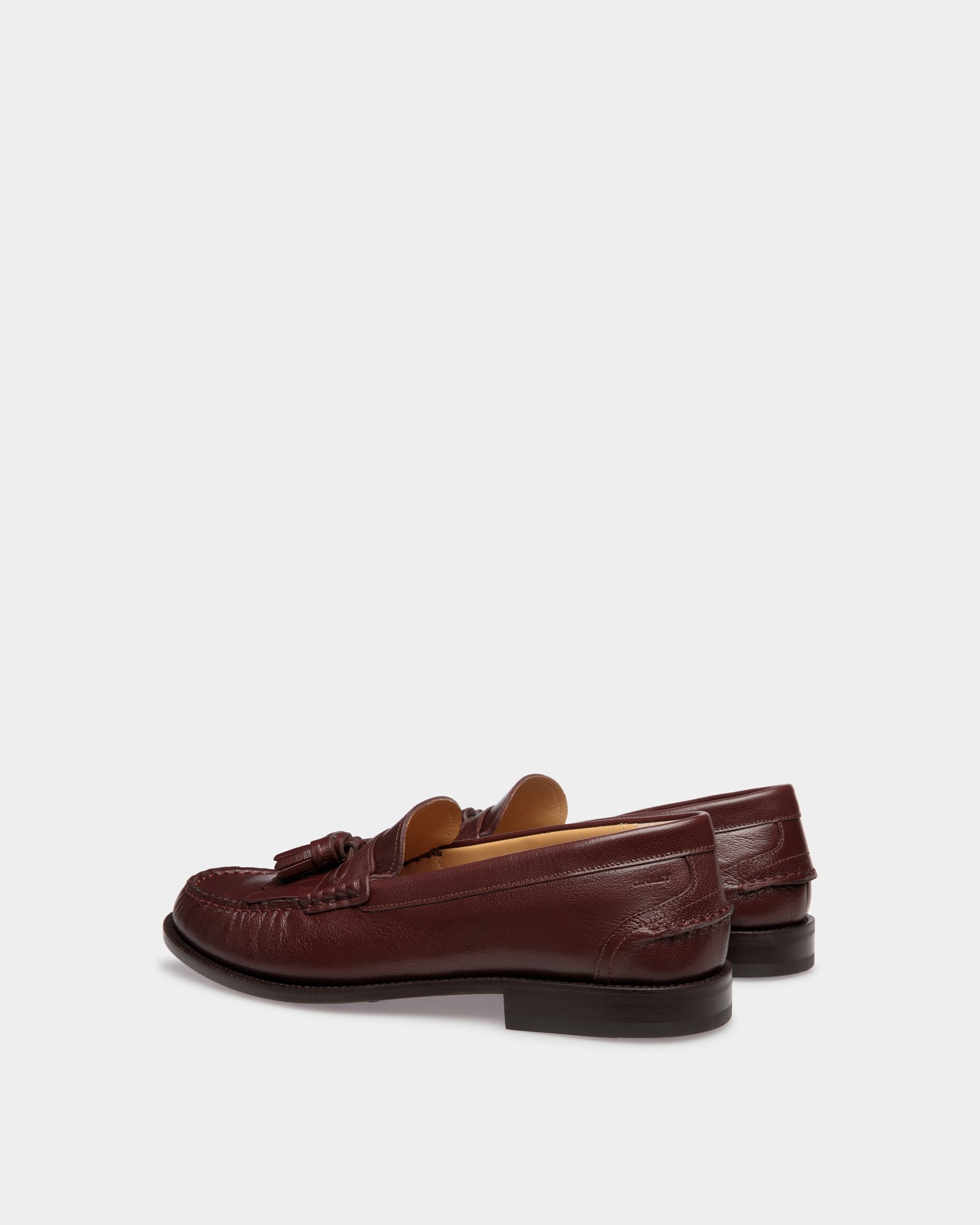 Mocassin Oregon En Cuir Grainé Châtain - Homme - Bally - 03