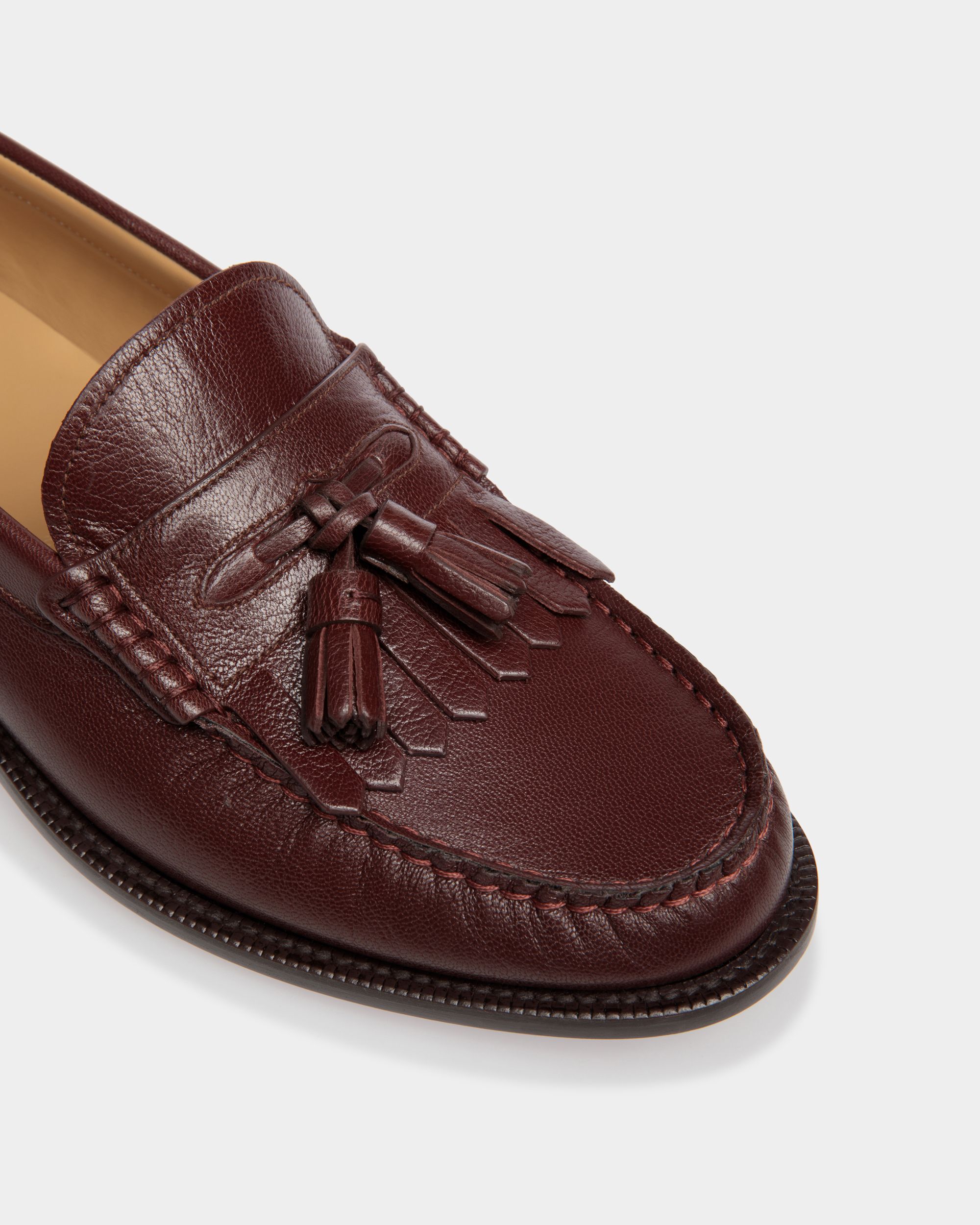 Mocassin Oregon En Cuir Grainé Châtain - Homme - Bally - 04