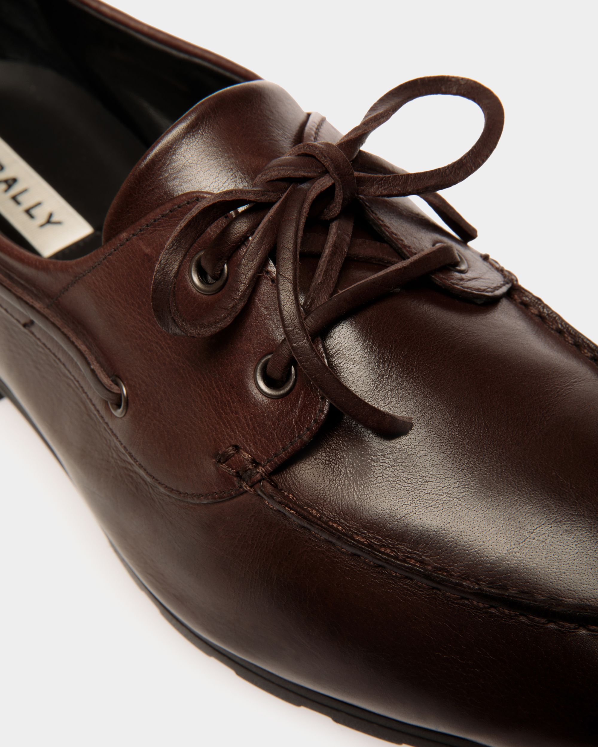 Mocassin Plume En Cuir Ebano - Homme - Bally - 04
