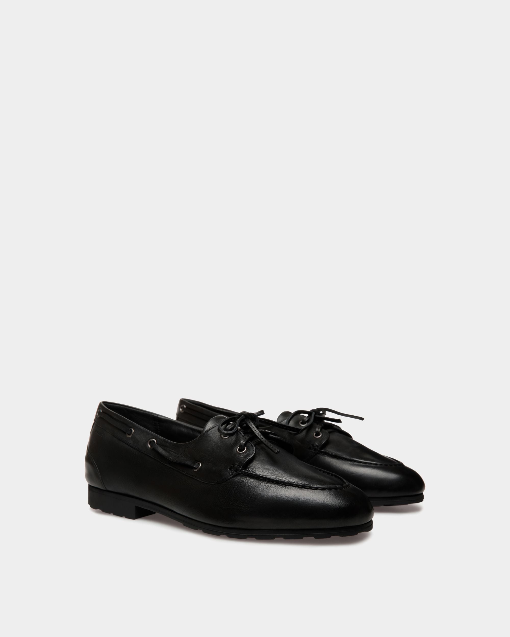 Mocassin Plume En Cuir Noir - Homme - Bally - 03