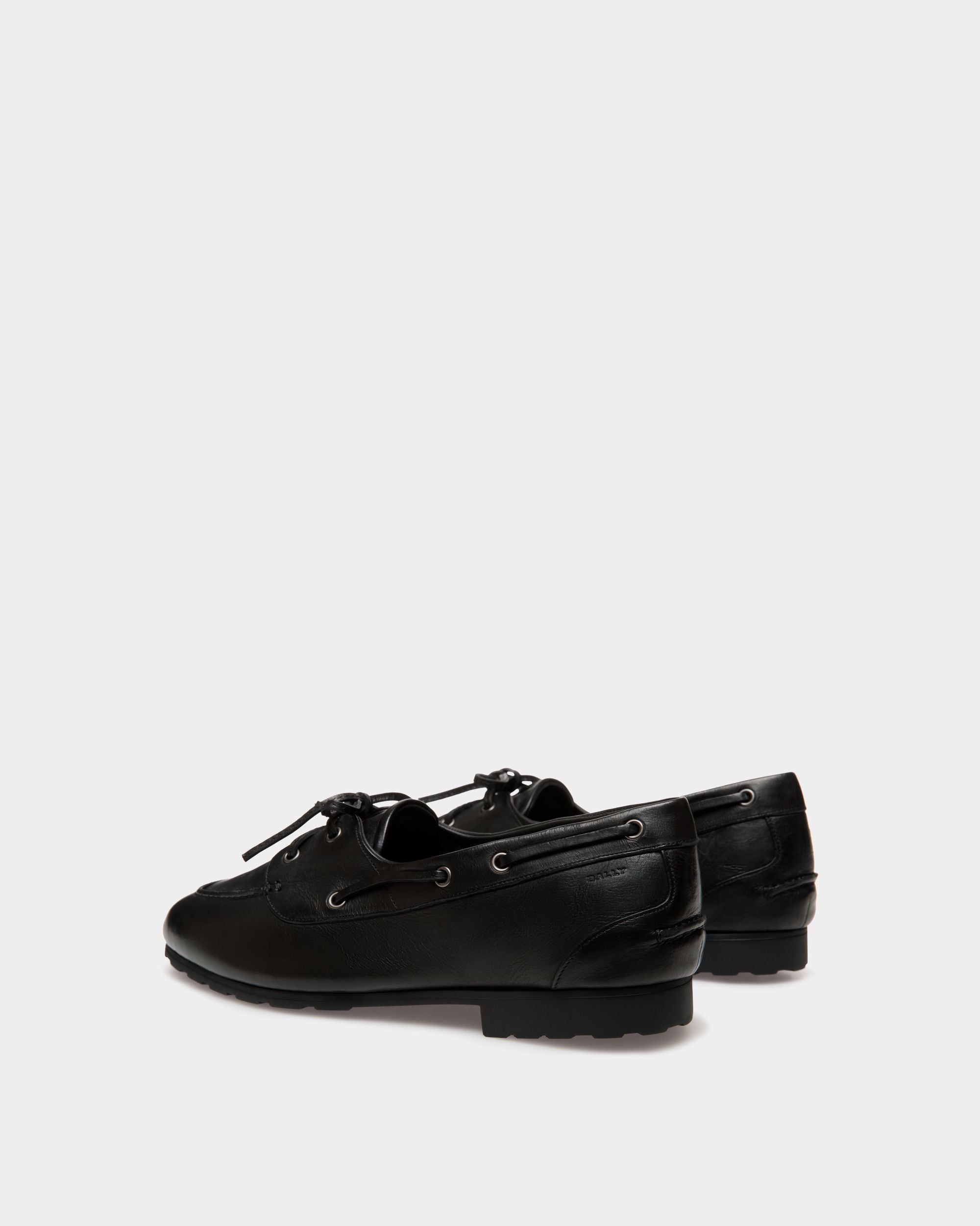 Mocassin Plume En Cuir Noir - Homme - Bally - 04