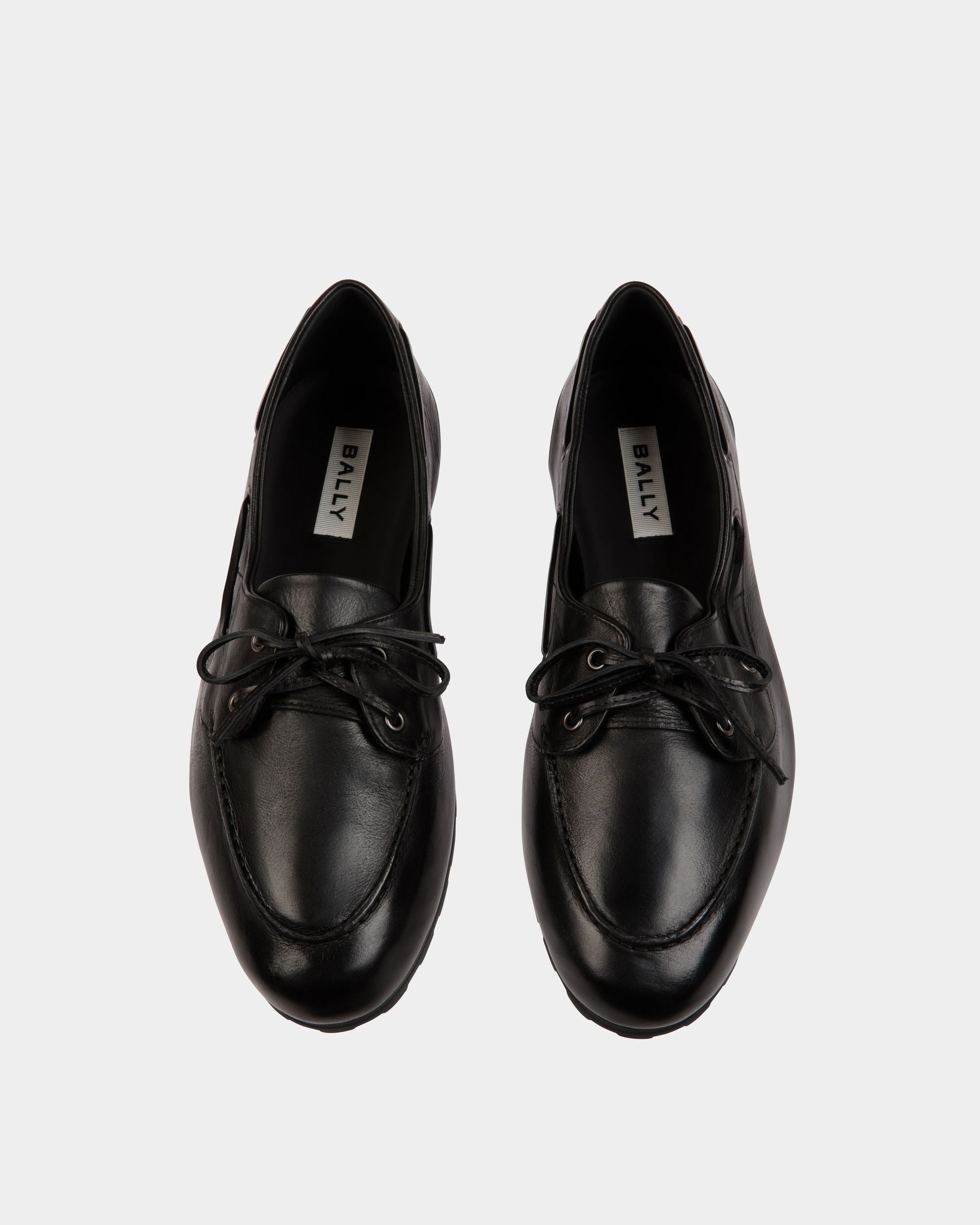 Mocassin Plume En Cuir Noir - Homme - Bally - 05