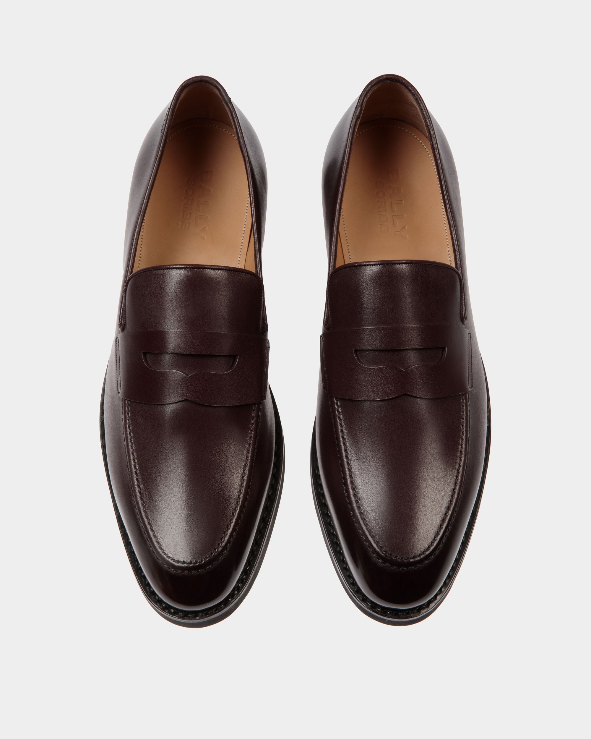 Mocassin Scribe Un En Cuir Deep Burgundy - Homme - Bally - 05