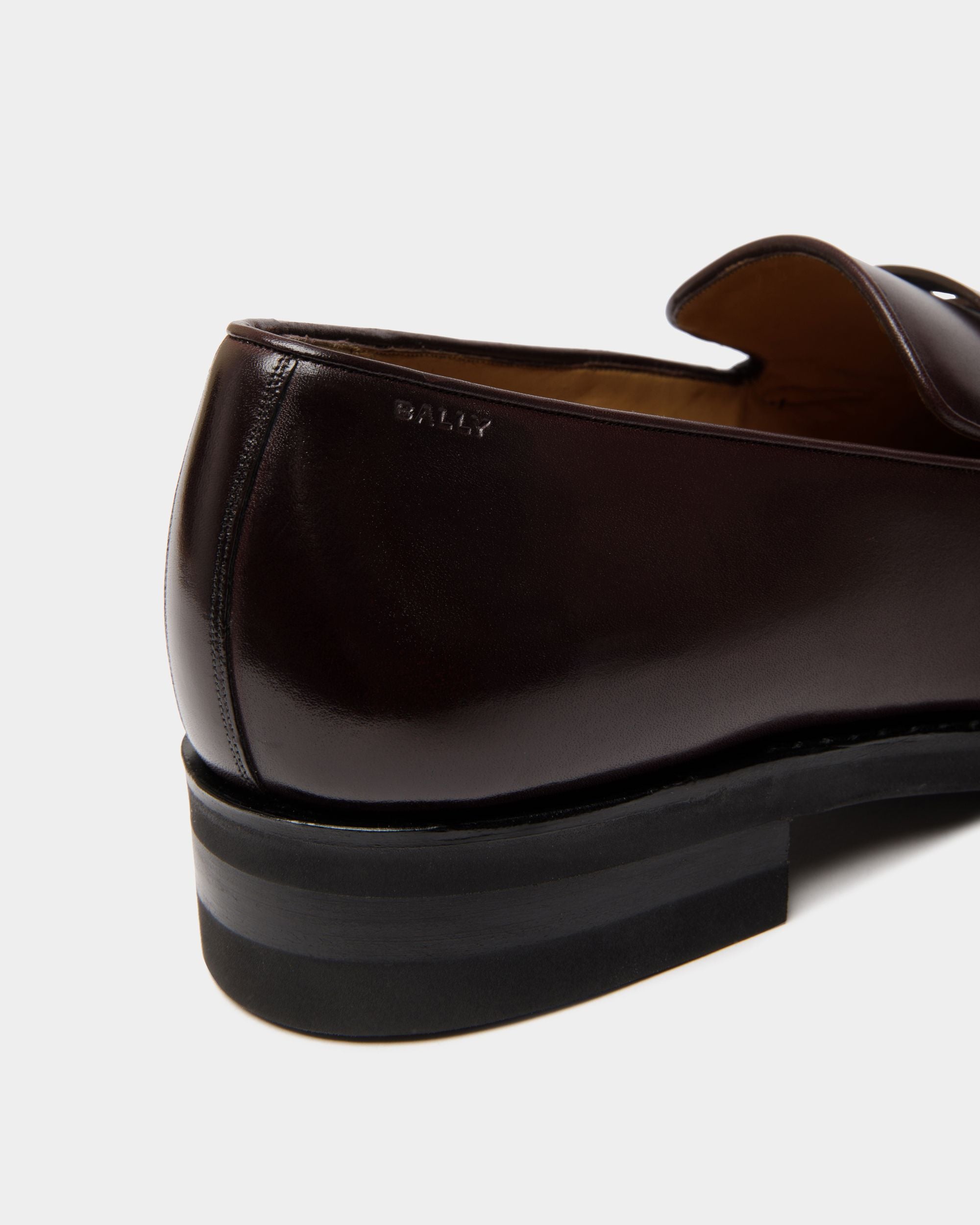 Mocassin Scribe Un En Cuir Deep Burgundy - Homme - Bally - 06