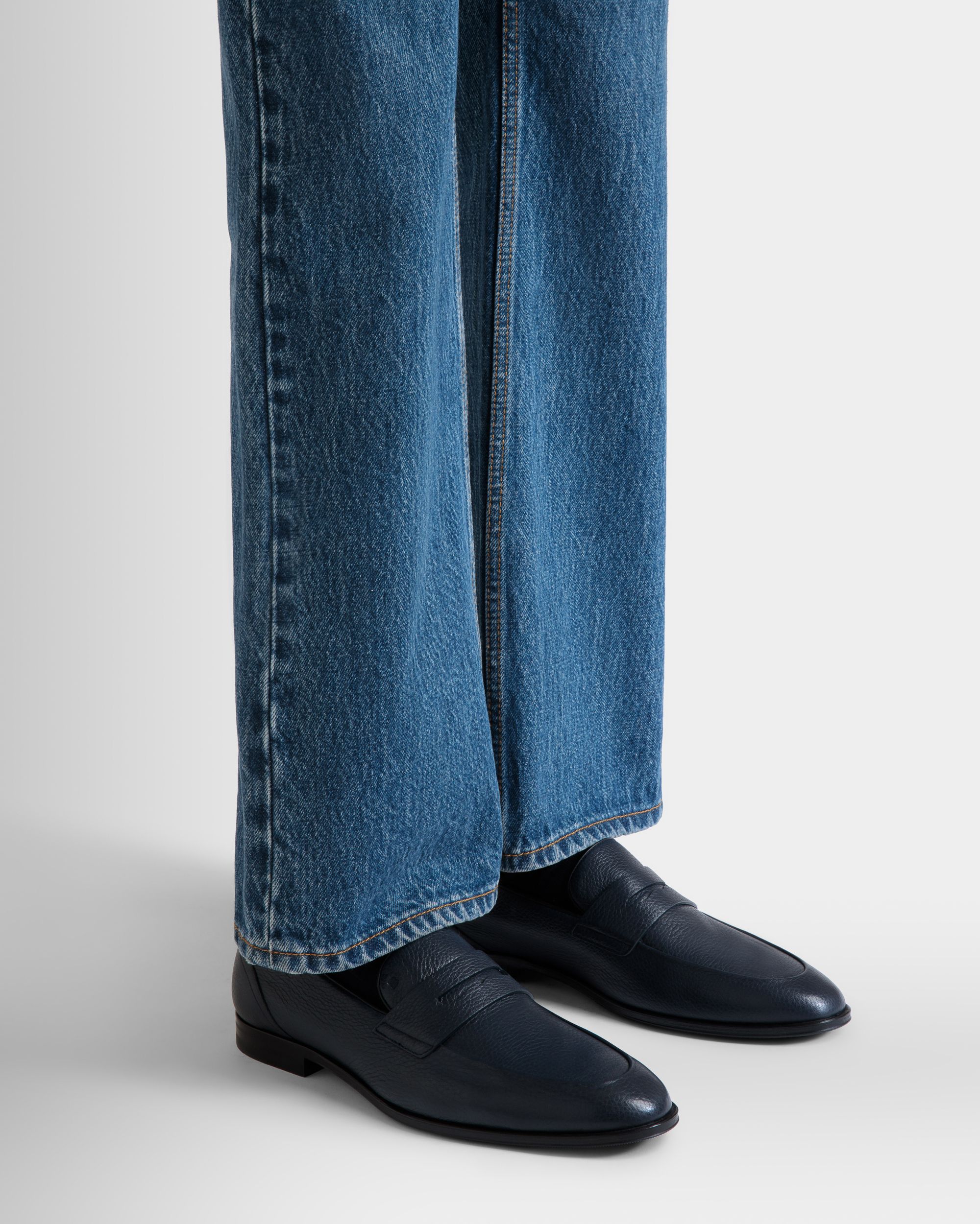 Mocassin Westminster En Cuir De Cerf Navy Blue - Homme - Bally - 02