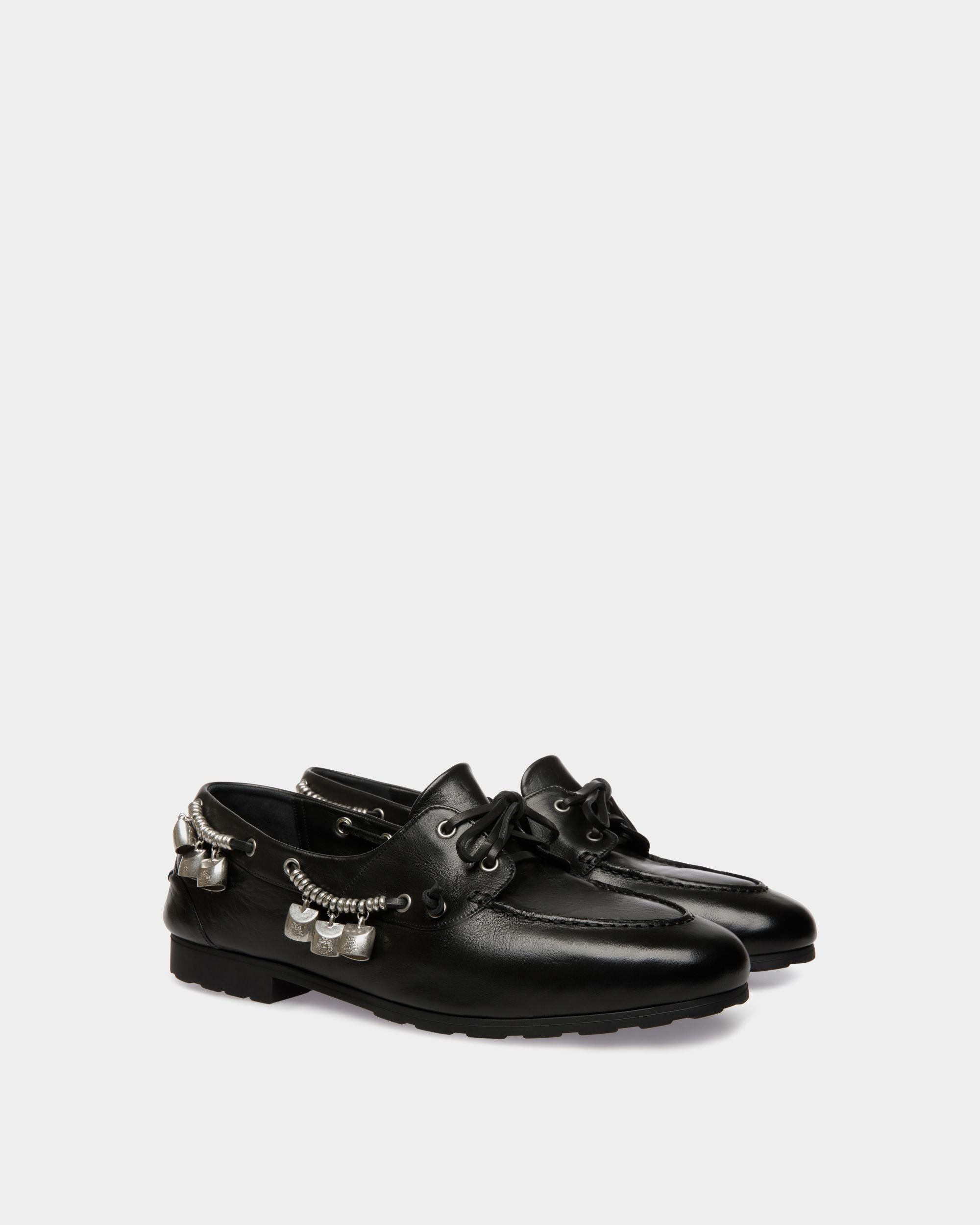 Mocassin Plume En Cuir Noir - Homme - Bally - 03