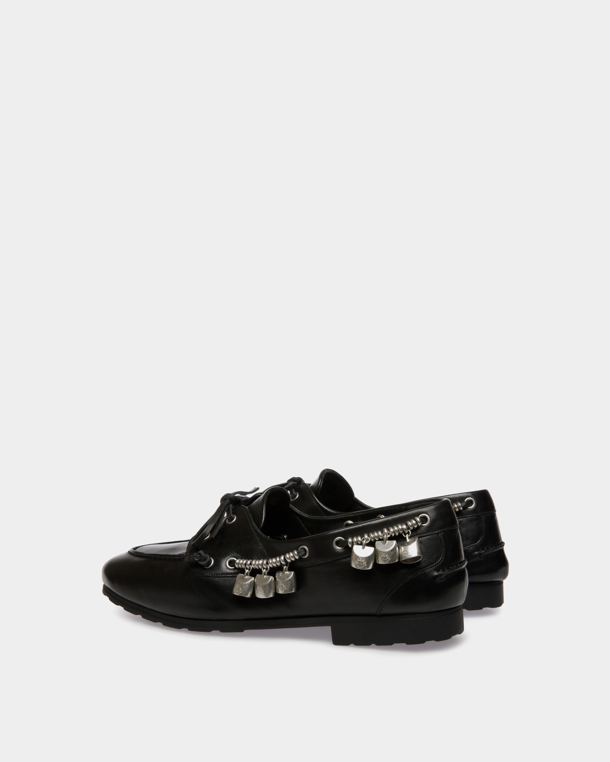 Mocassin Plume En Cuir Noir - Homme - Bally - 04