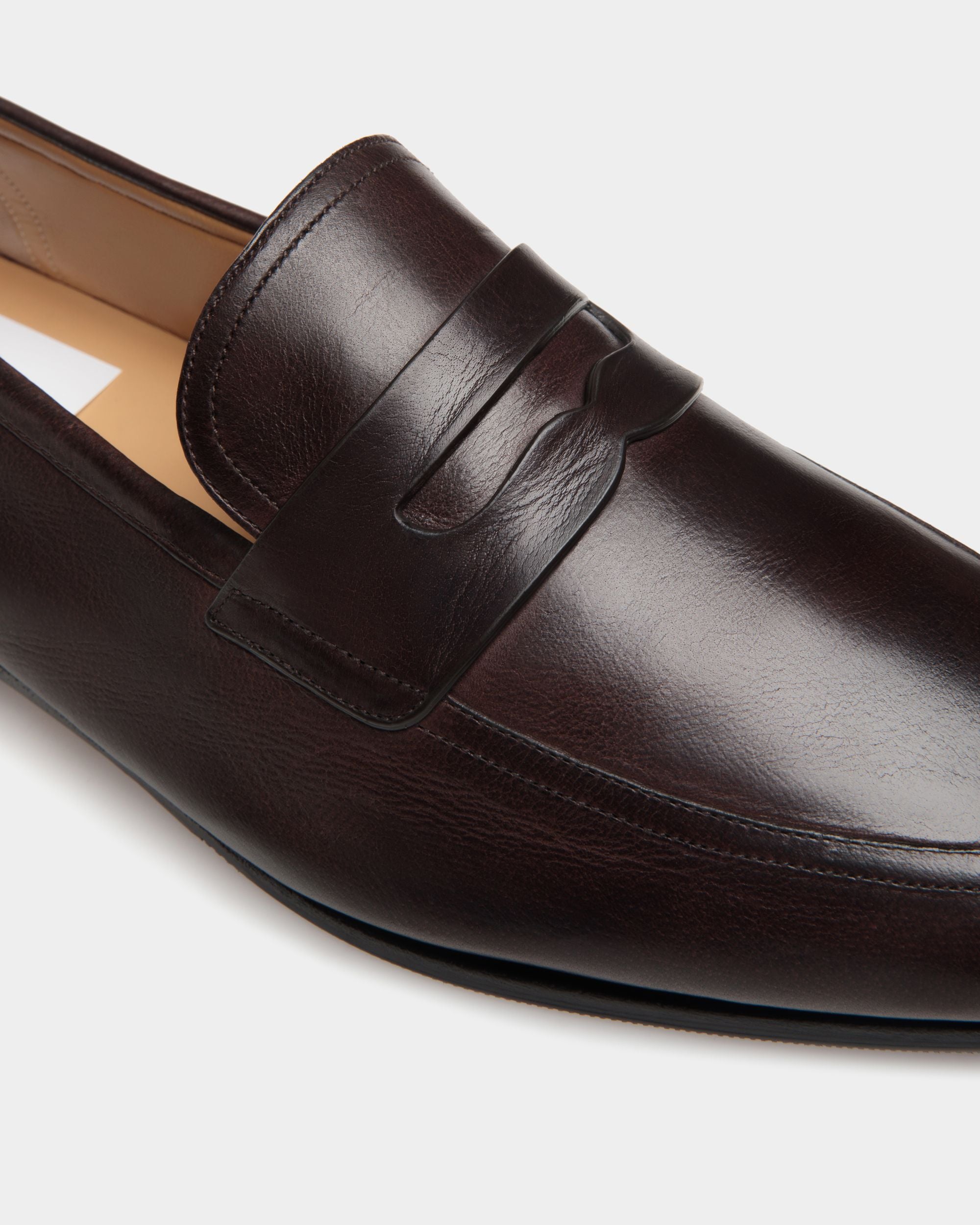 Mocassin Plume En Cuir Ebano - Homme - Bally - 06