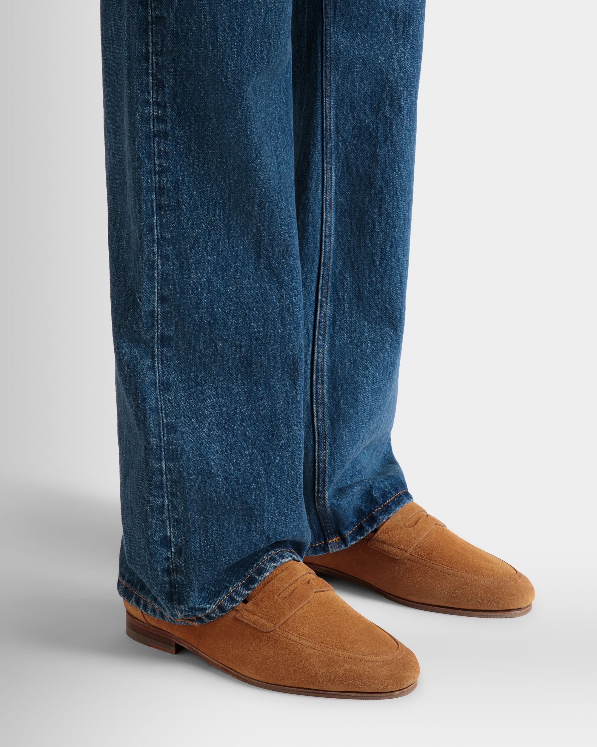 Mocassin Plume En Daim Marron - Homme - Bally - 02