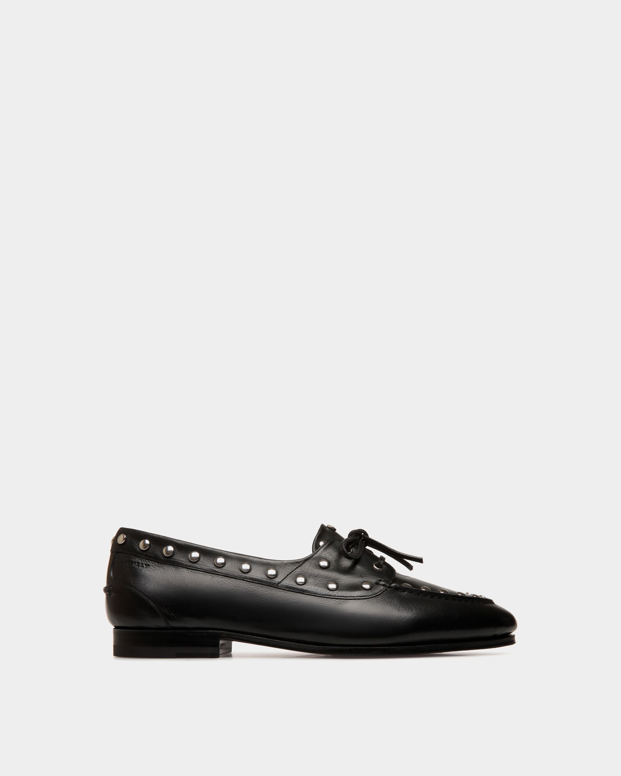 Mocassin Plume En Cuir Noir - Homme - Bally - 01