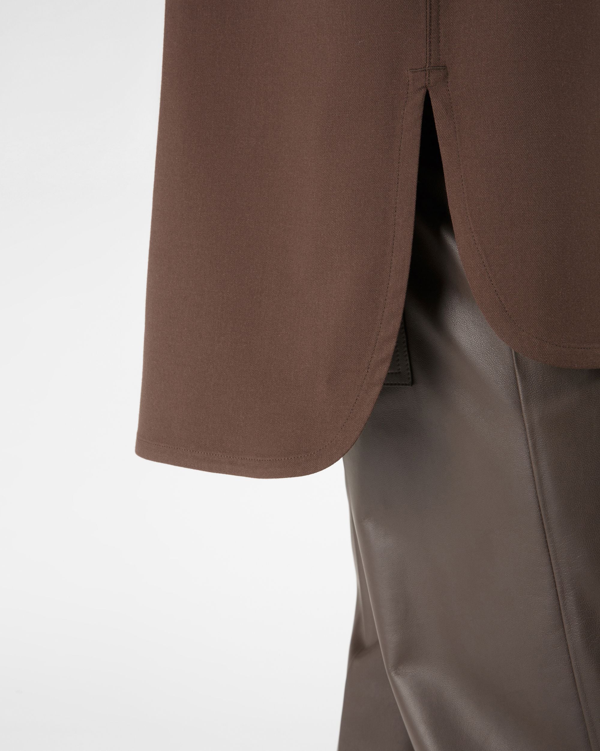Chemise En Laine Marron Ébène - Homme - Bally - 02