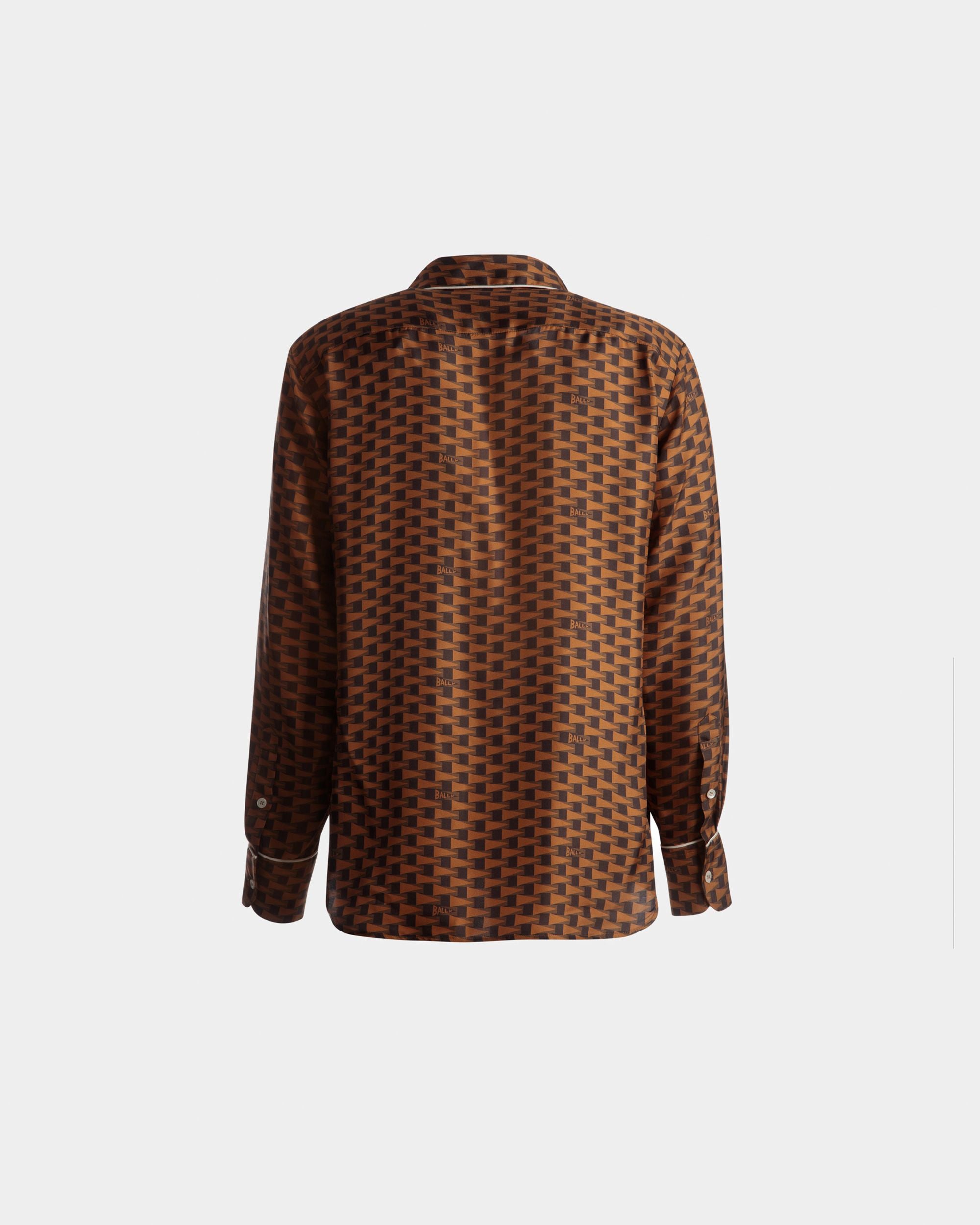 Chemise imprimé Pennant En soie marron - Homme - Bally - 07