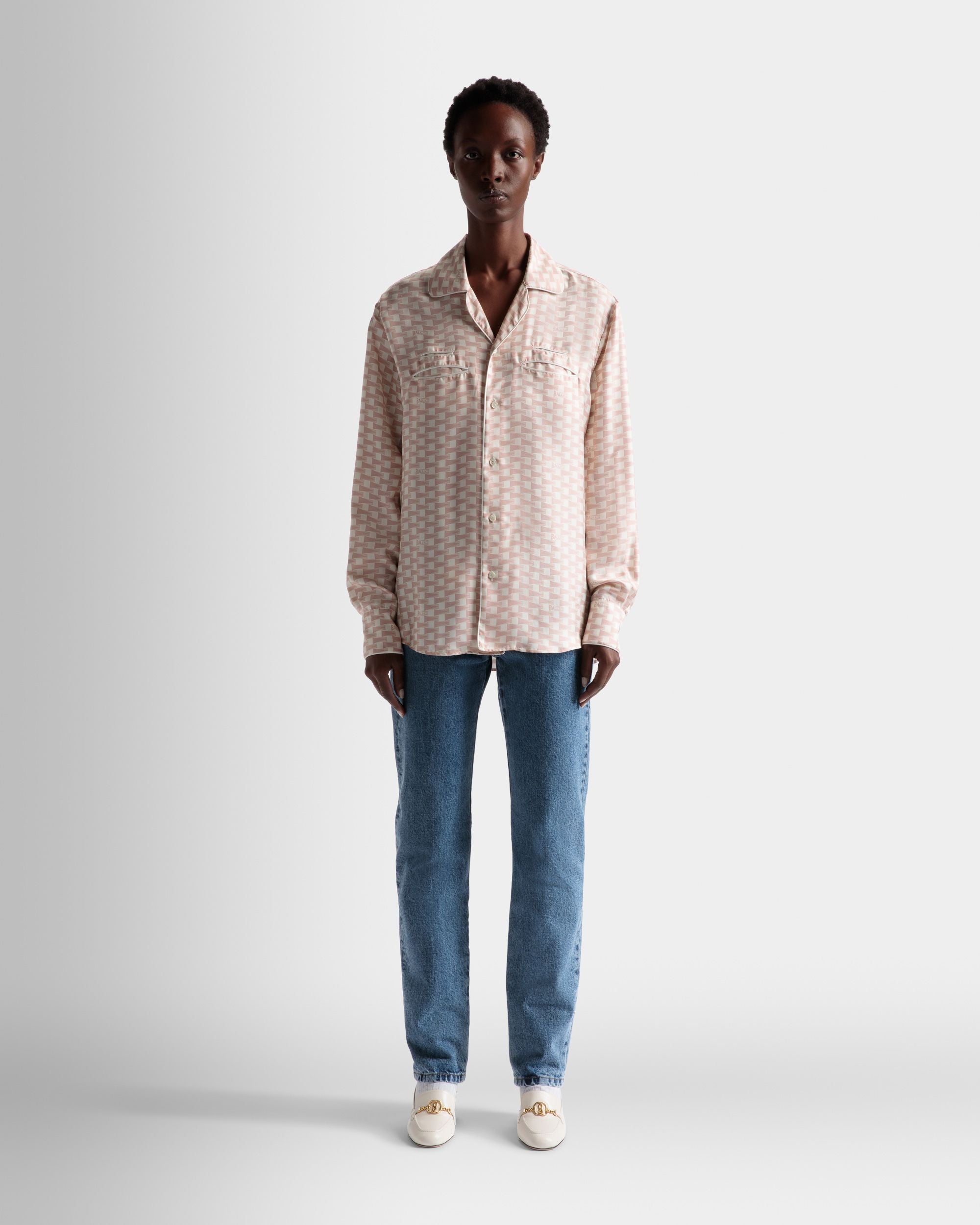 Chemise imprimé Pennant En soie couleur Dusty Petal - Homme - Bally - 02