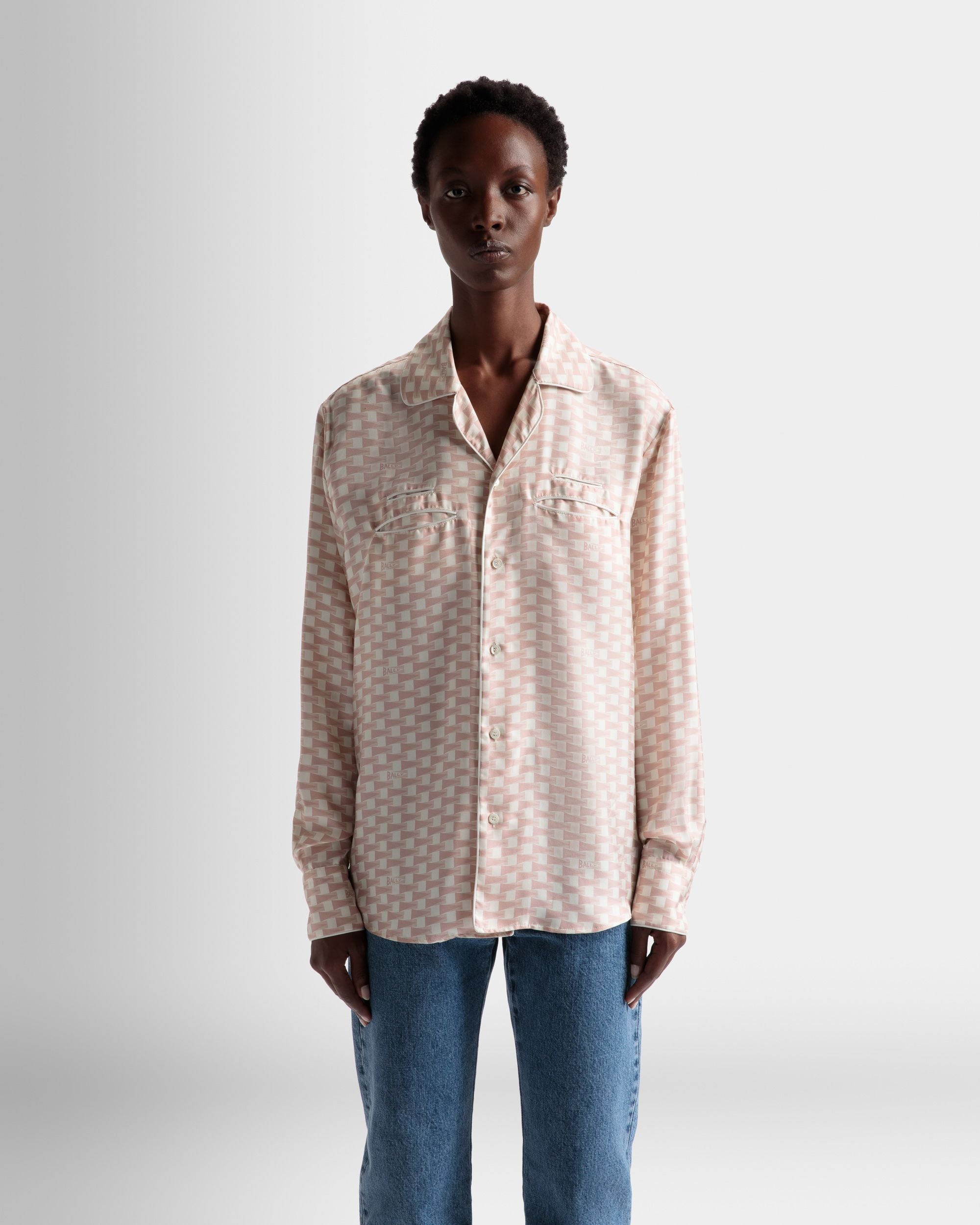 Chemise imprimé Pennant En soie couleur Dusty Petal - Homme - Bally - 03