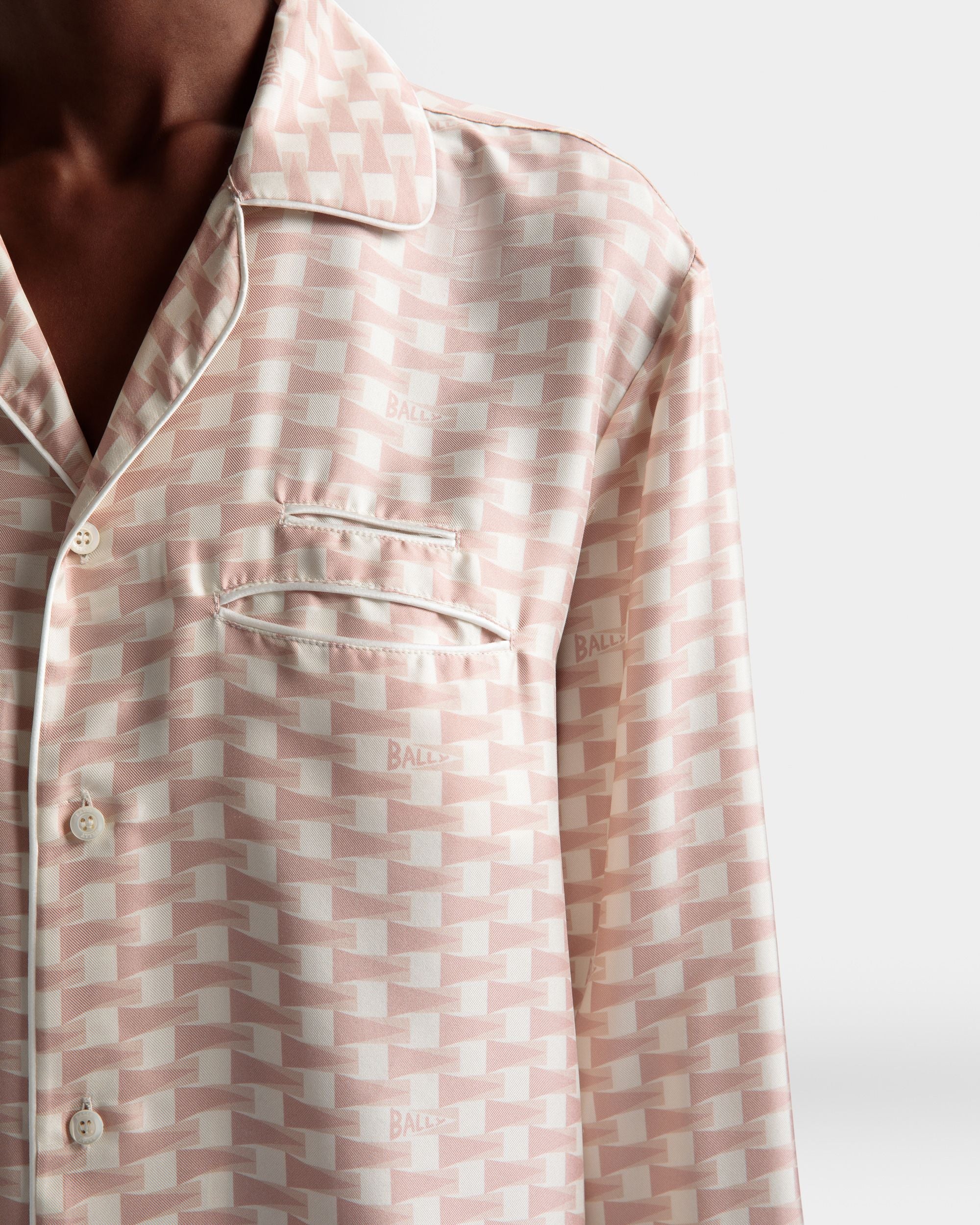 Chemise imprimé Pennant En soie couleur Dusty Petal - Homme - Bally - 04