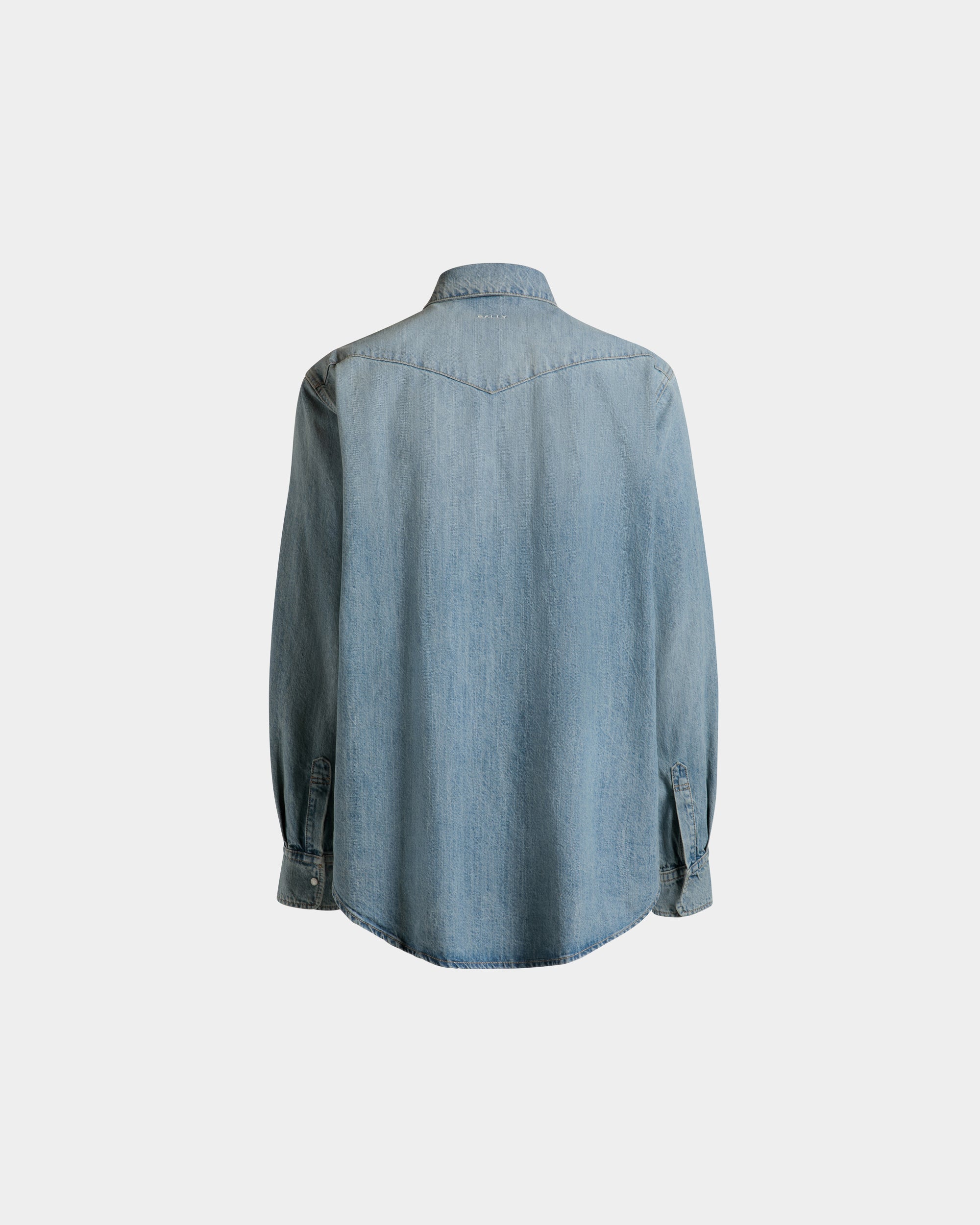 Chemise En Denim De Coton Bleu - Homme - Bally - 03