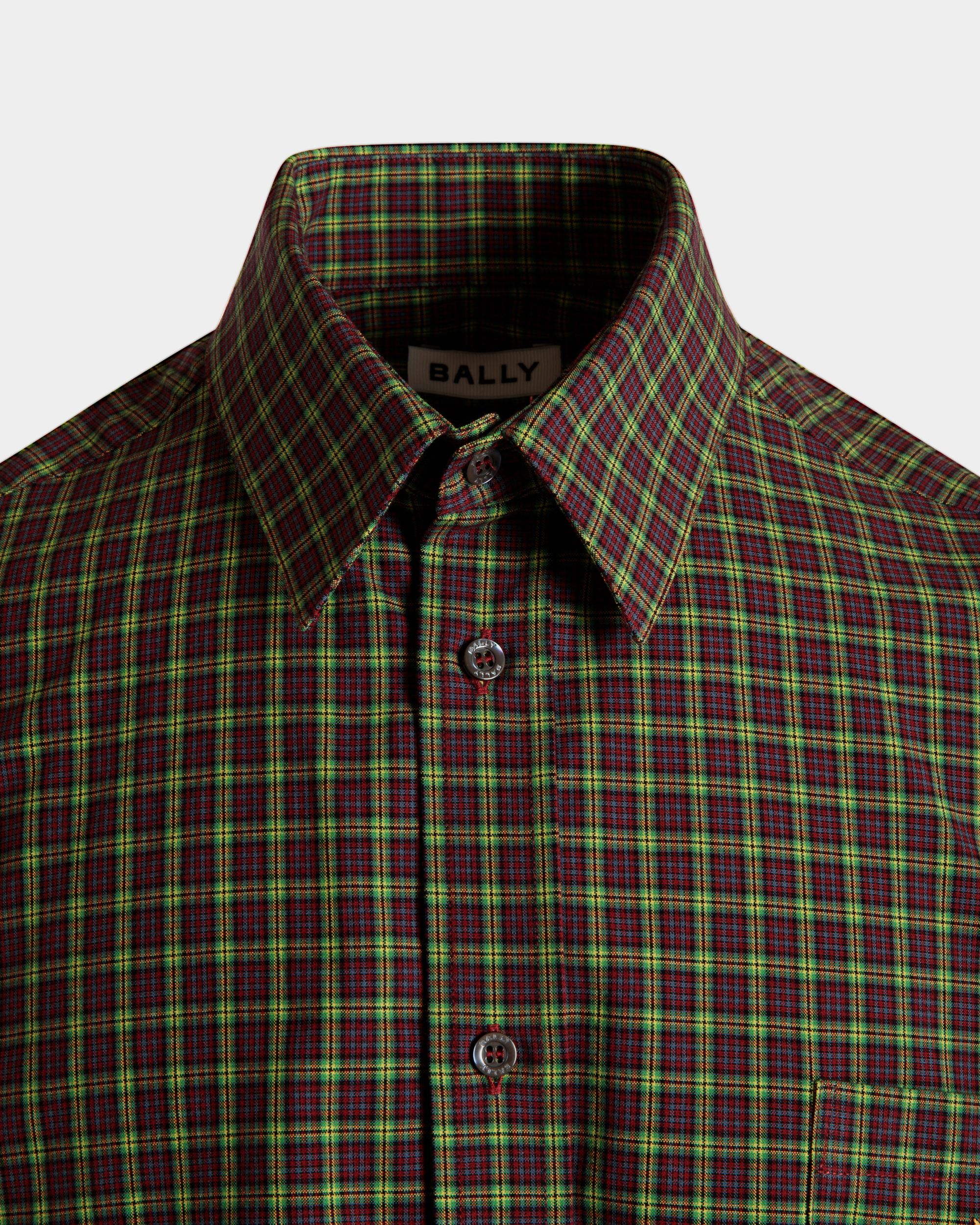 Chemise À Manches Longues En Coton Multicolore À Carreaux - Homme - Bally - 05