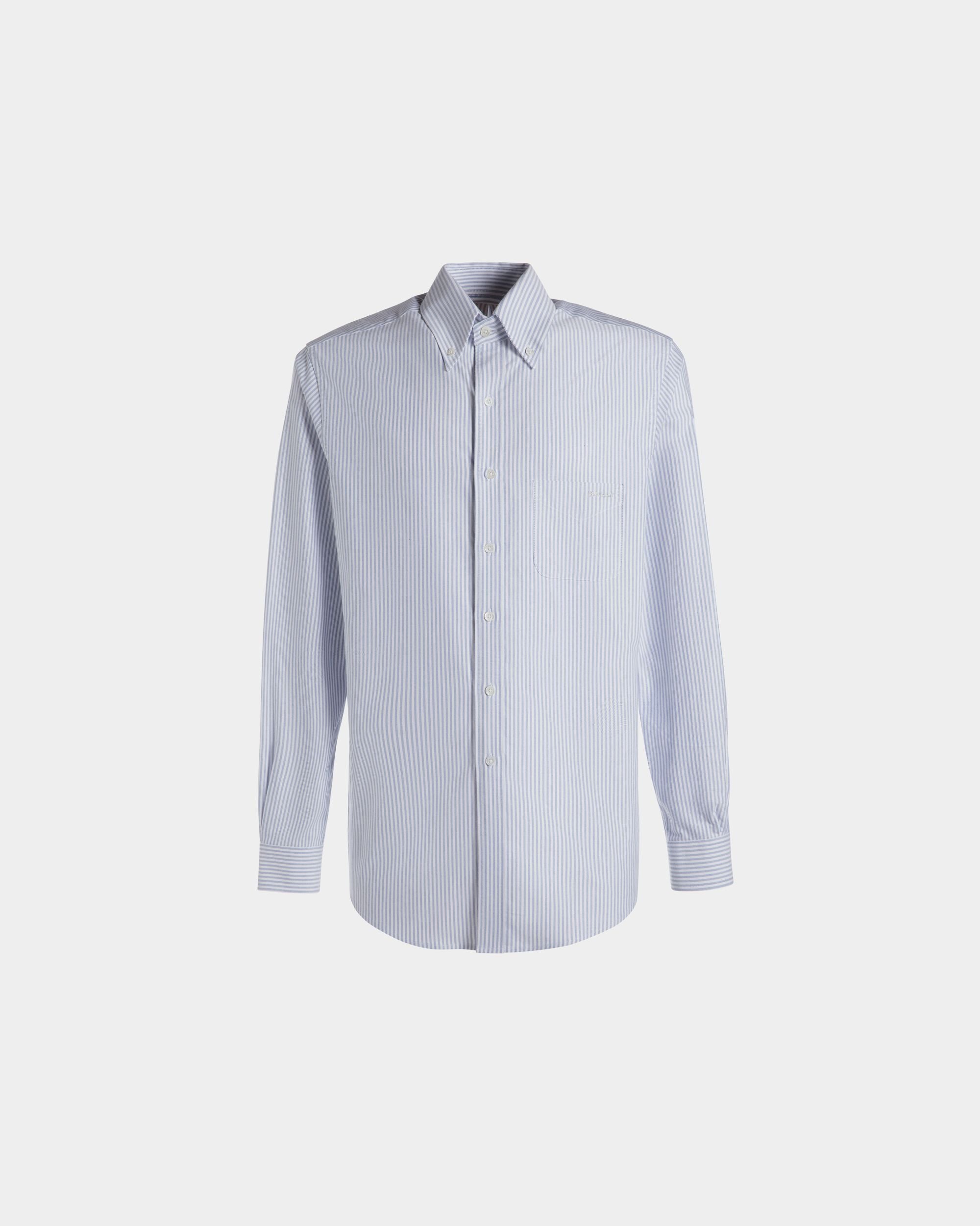 Chemise Regular À Manches Longues En Coton Light Blue - Homme - Bally - 01