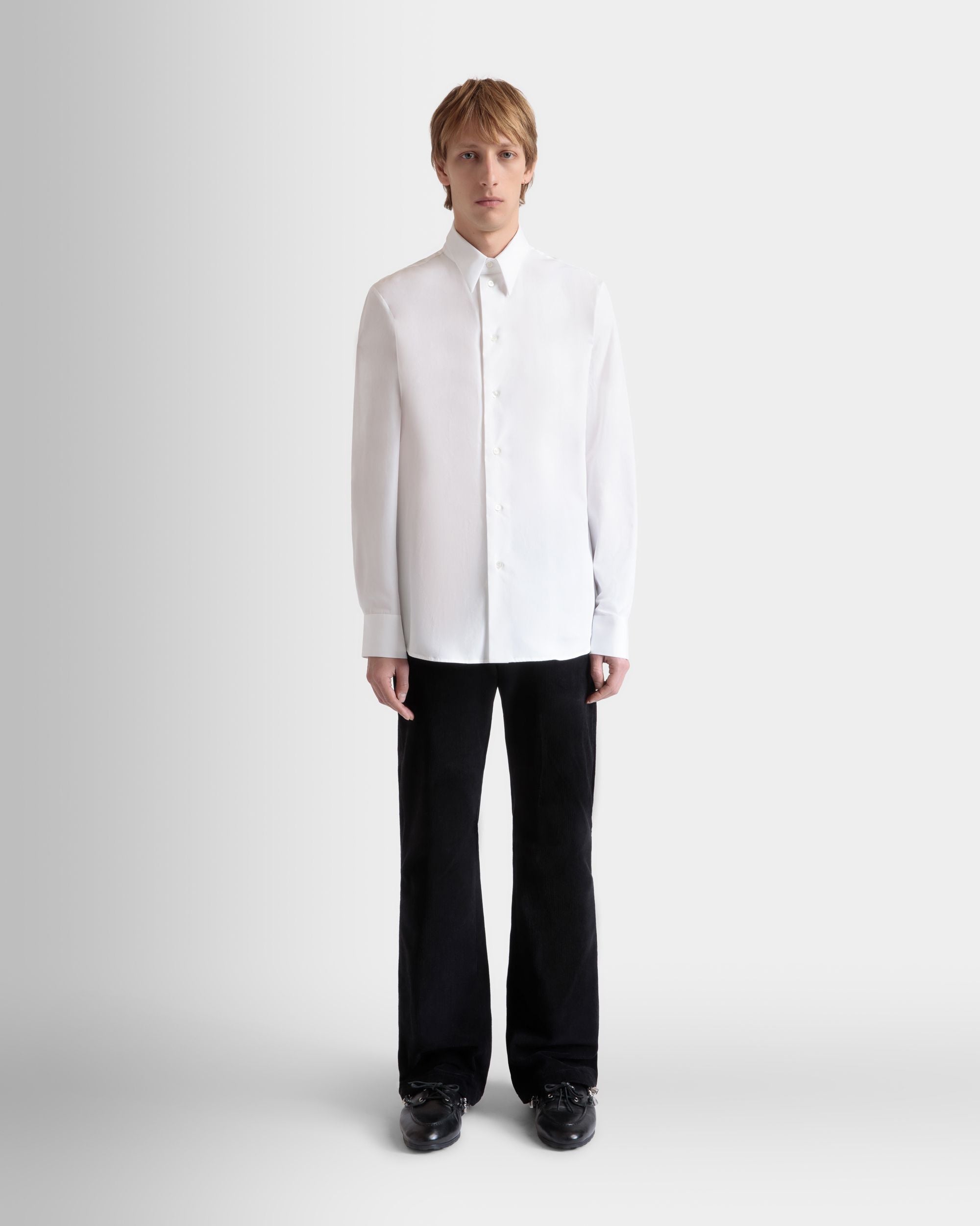 T-Shirt À Manches Longues En Coton Blanc - Homme - Bally - 02
