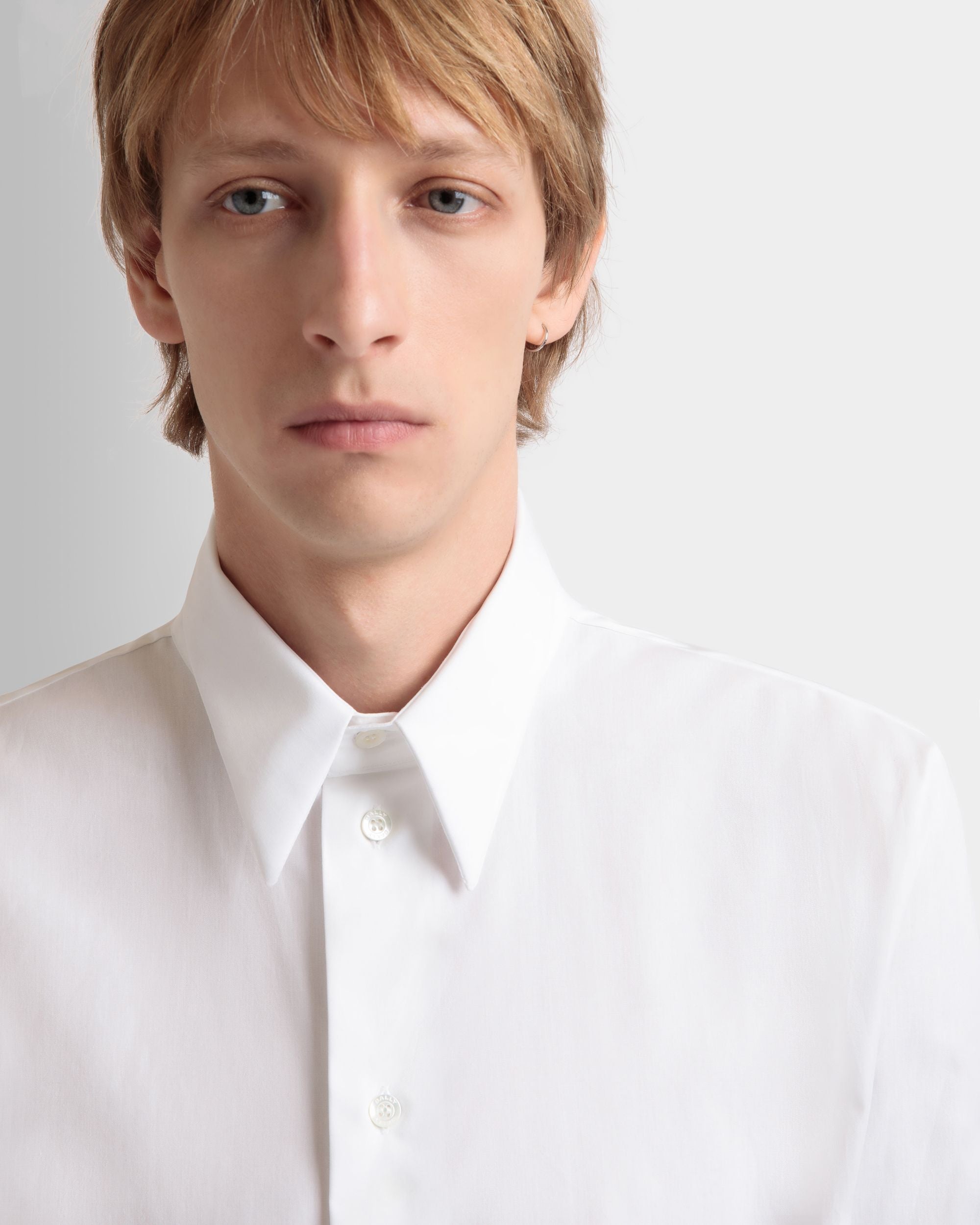 T-Shirt À Manches Longues En Coton Blanc - Homme - Bally - 03