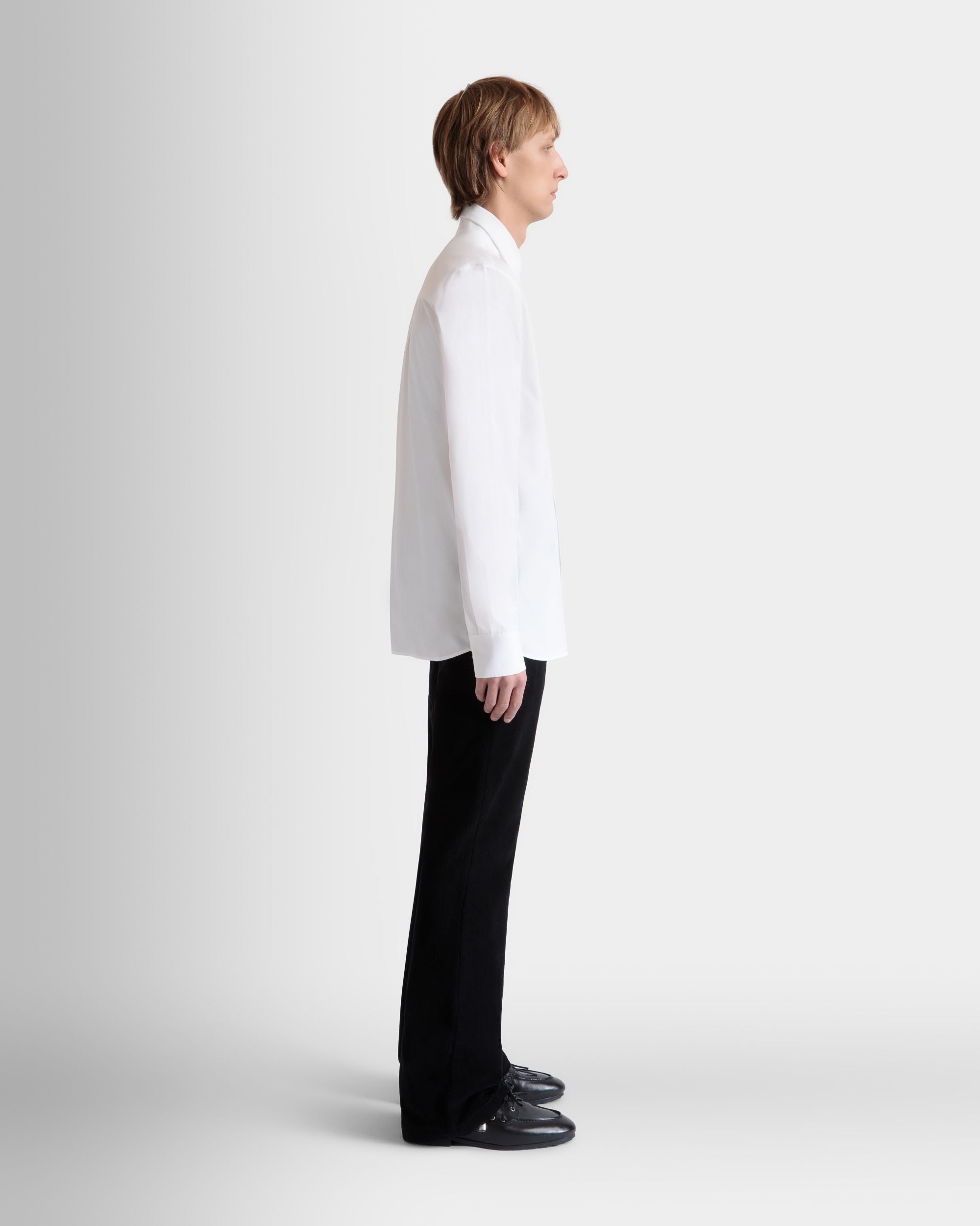 T-Shirt À Manches Longues En Coton Blanc - Homme - Bally - 05