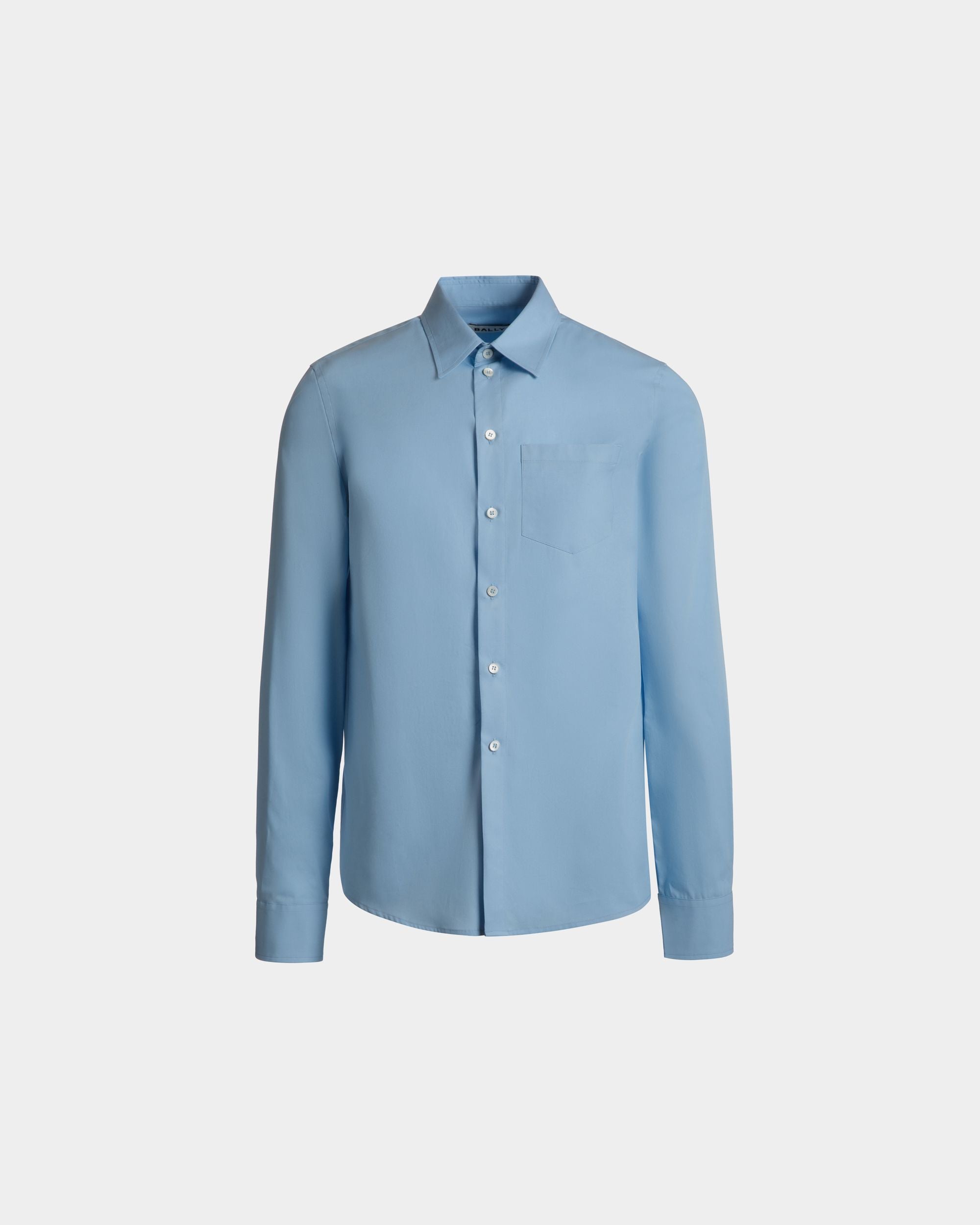 Chemise À Manches Longues En Coton Light Blue - Homme - Bally - 01
