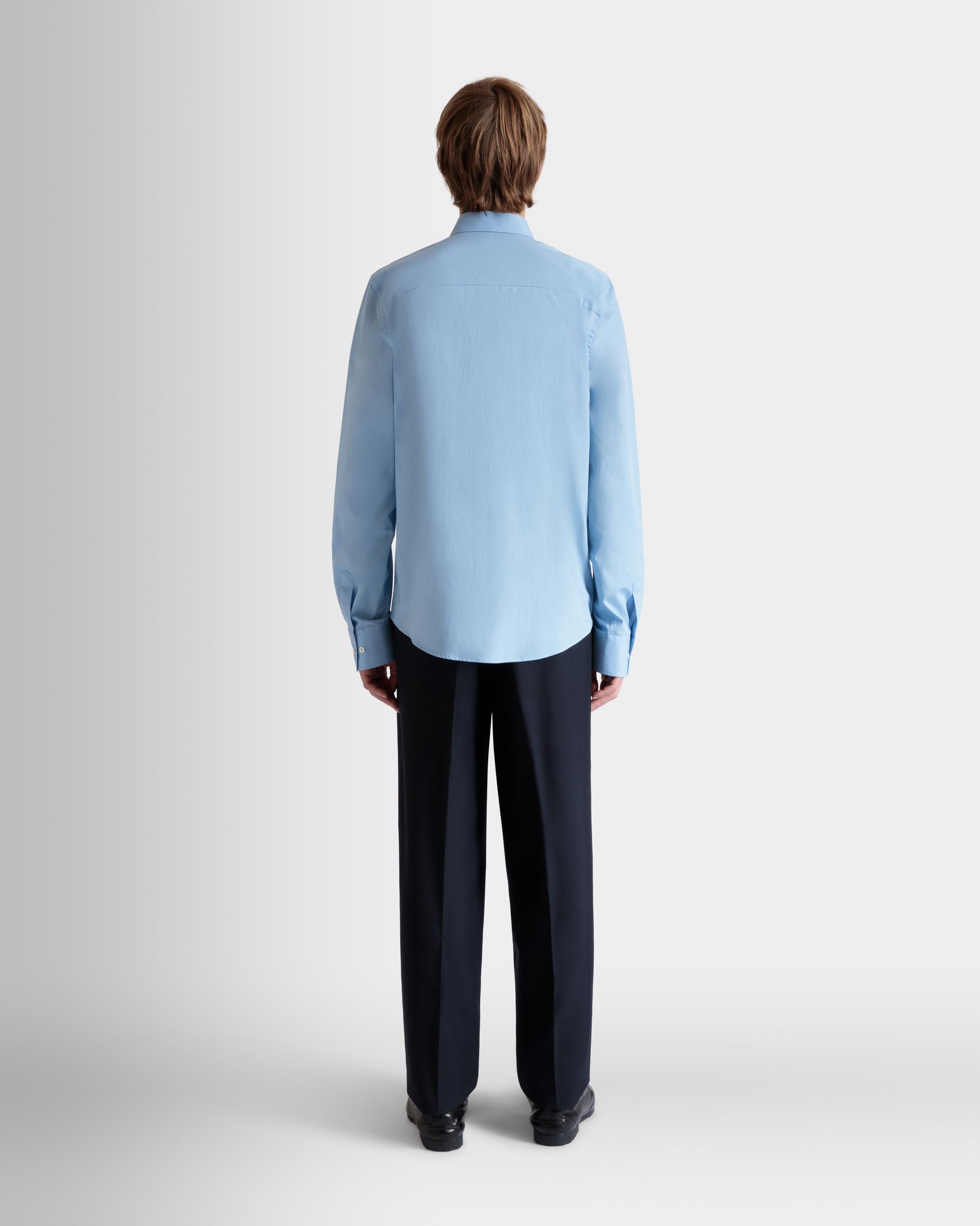 Chemise À Manches Longues En Coton Light Blue - Homme - Bally - 07