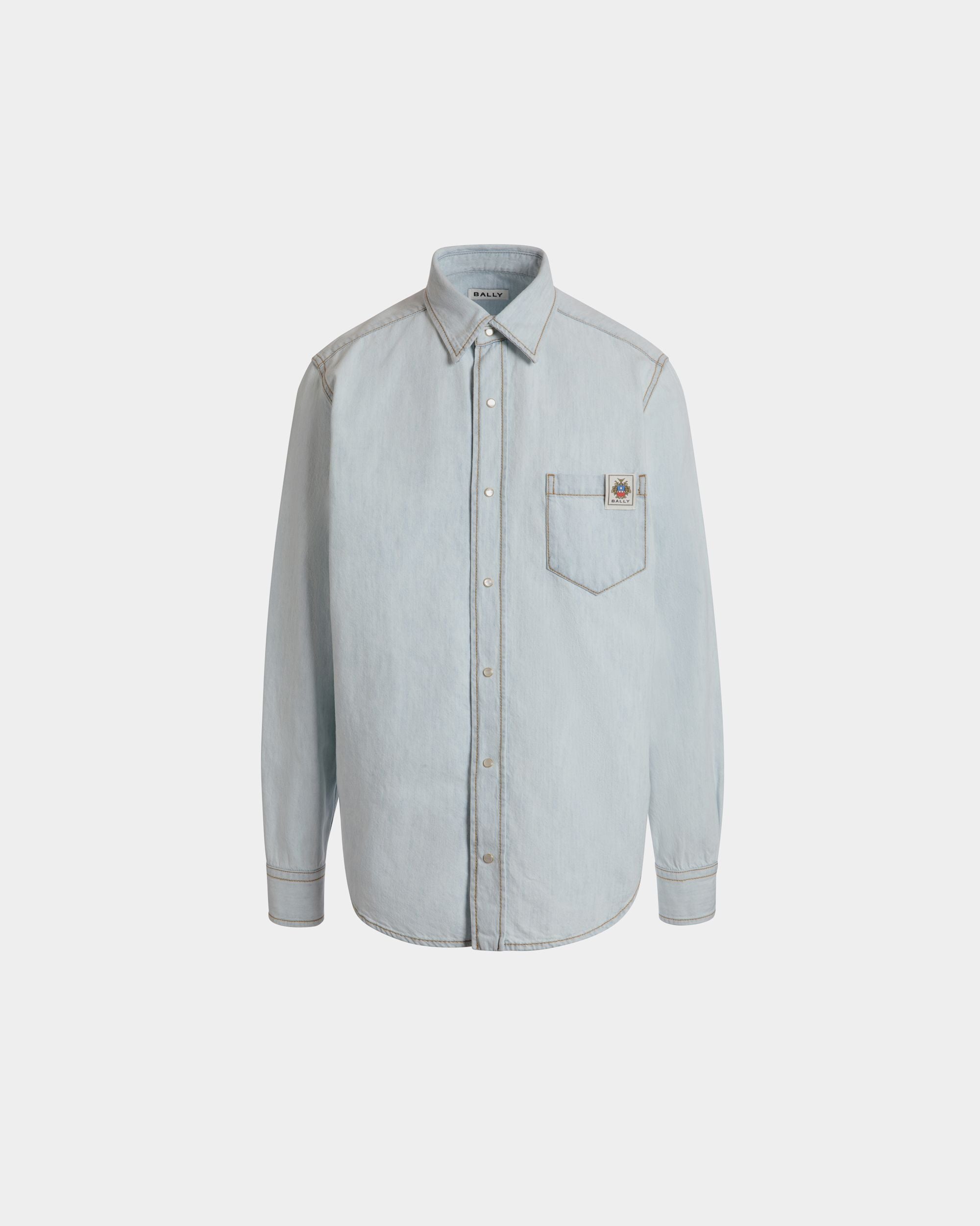 Chemise À Manches Longues En Coton Light Blue - Homme - Bally - 01