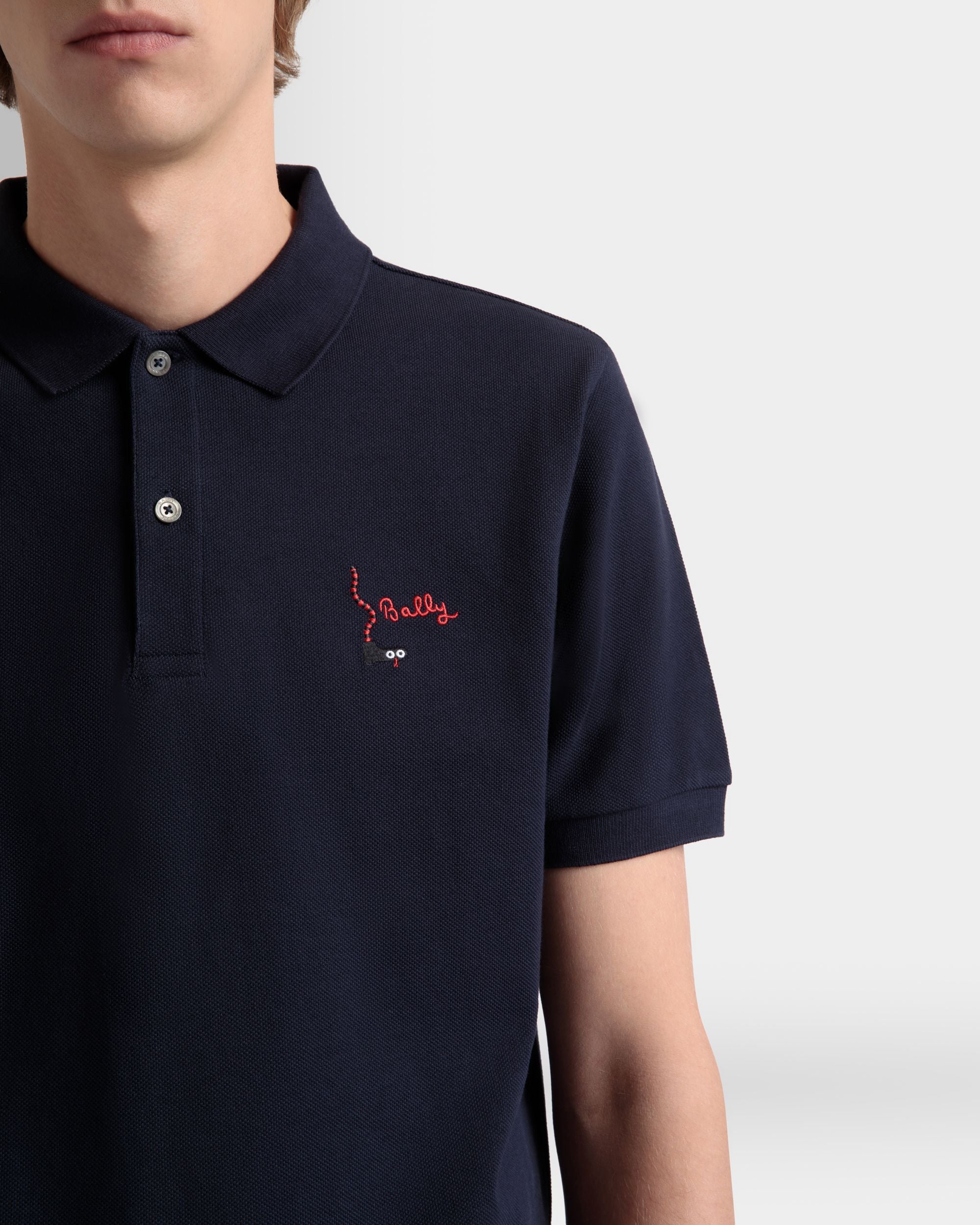 Polo En Coton Navy Blue - Homme - Bally - 03