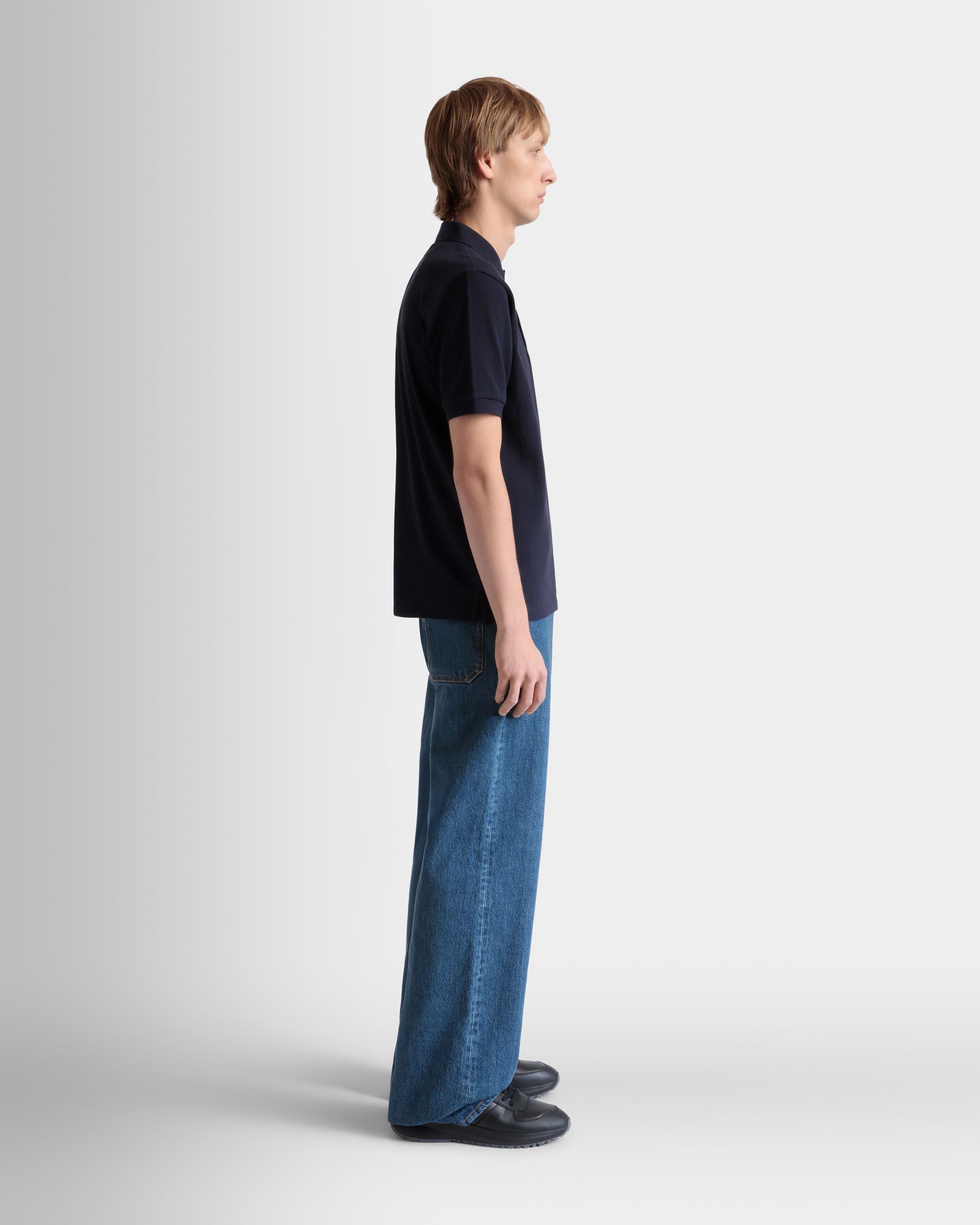 Polo En Coton Navy Blue - Homme - Bally - 05