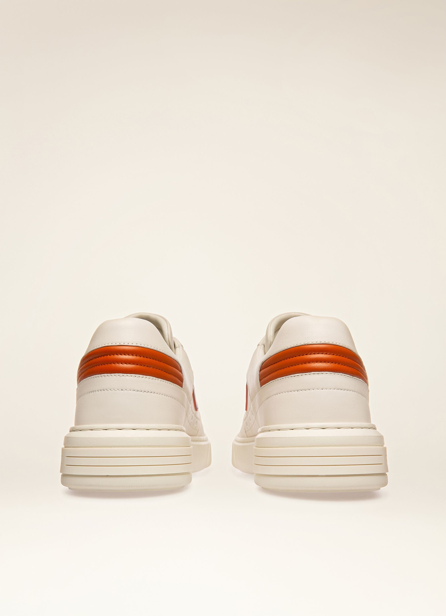Triumph Sneakers En Cuir Blanc Et Orange - Homme - Bally - 03