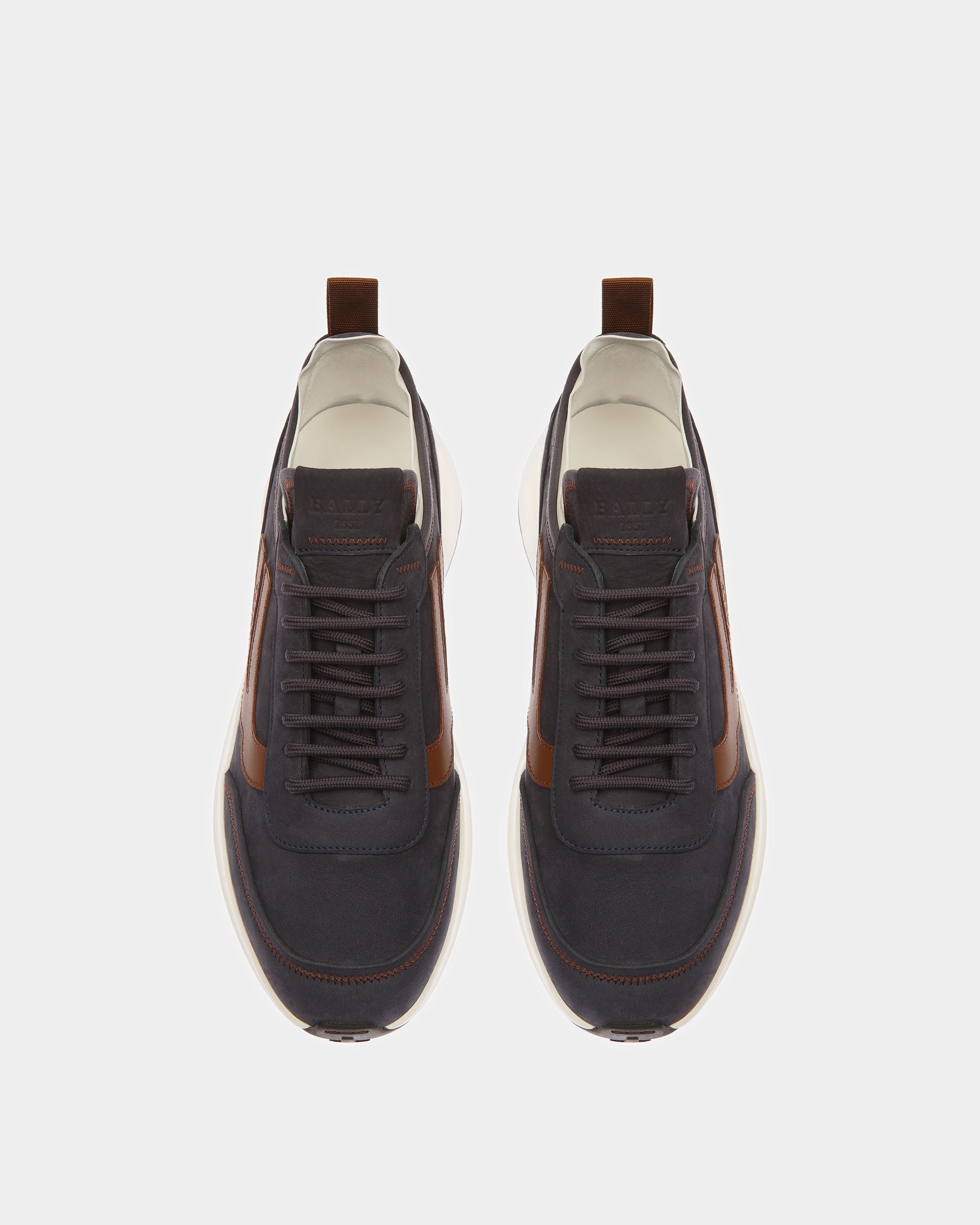 Darys Sneakers En Cuir Bleu Nuit Et Marron - Homme - Bally - 02