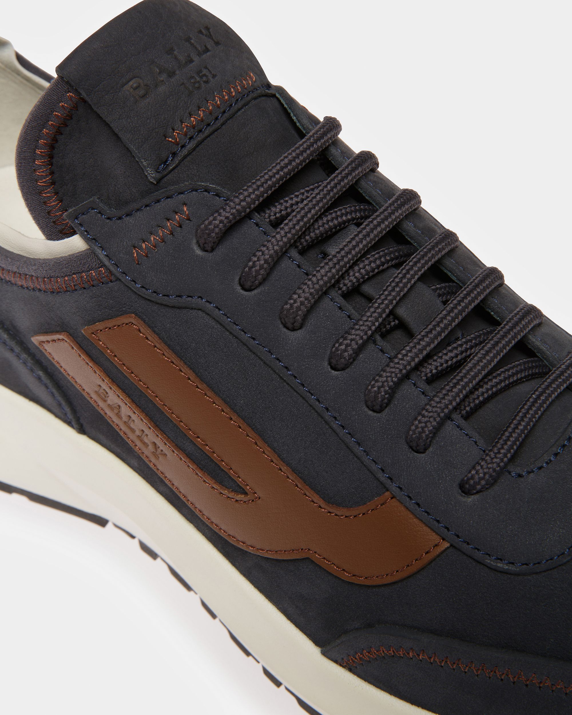 Darys Sneakers En Cuir Bleu Nuit Et Marron - Homme - Bally - 05