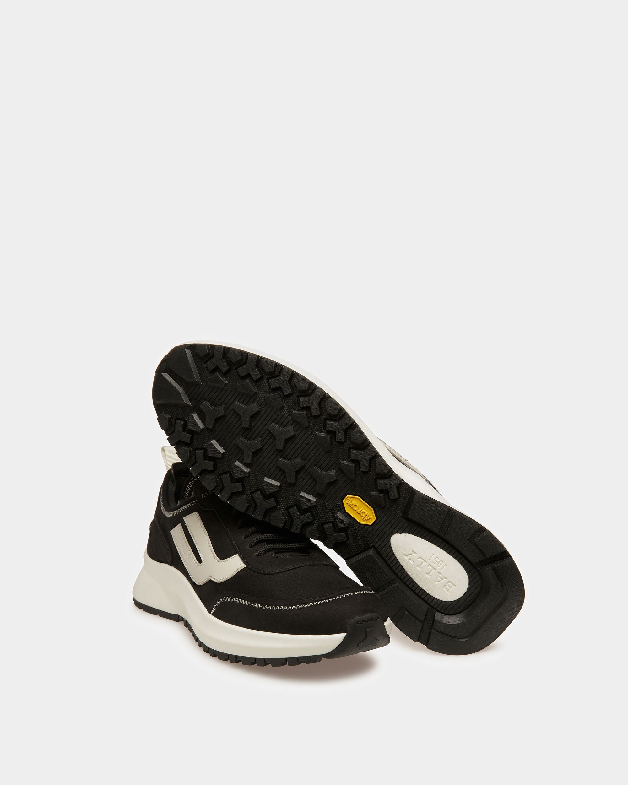 Darys Sneakers En Cuir Noir Et Blanc Poussière - Homme - Bally - 04