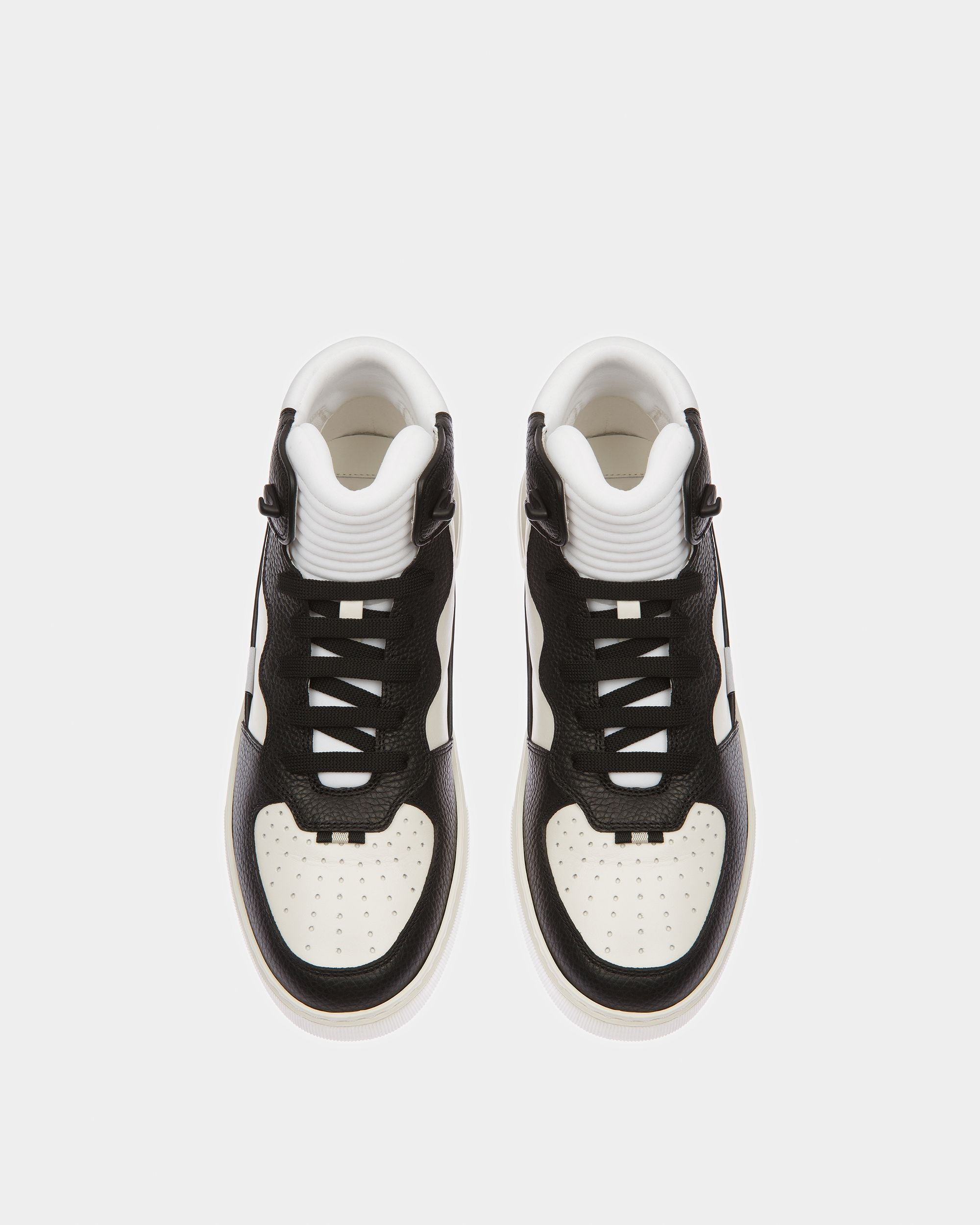 Martyn Sneakers Noires Et Blanches En Cuir Et Tissu - Homme - Bally - 02