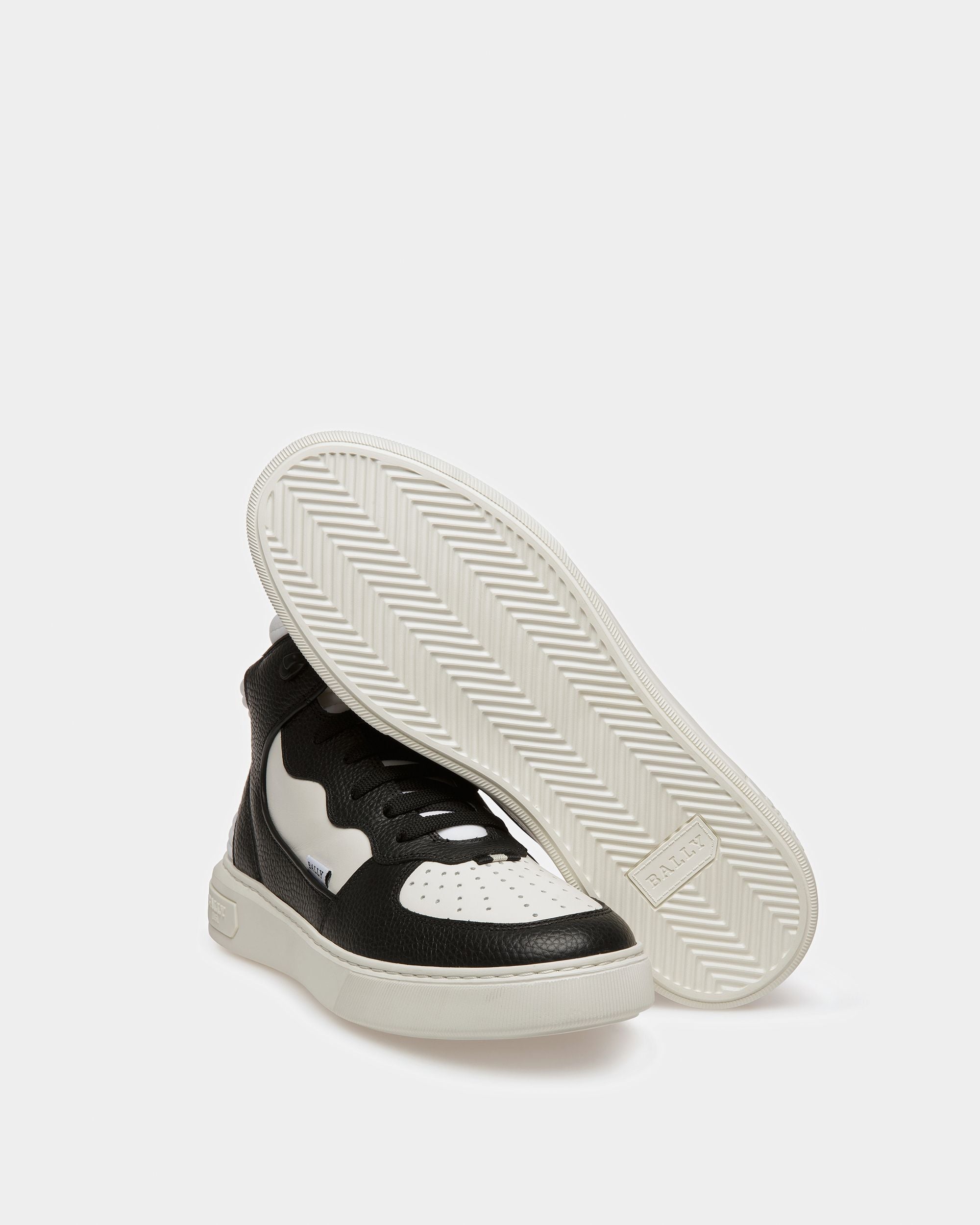 Martyn Sneakers Noires Et Blanches En Cuir Et Tissu - Homme - Bally - 05