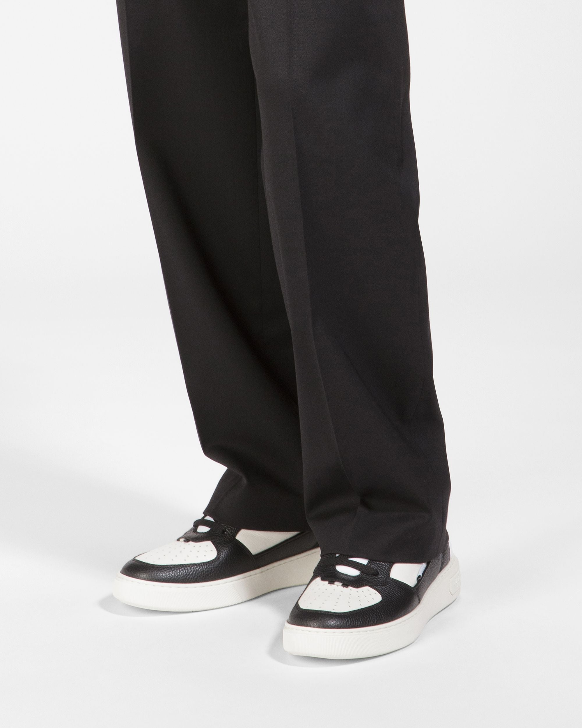 Martyn Sneakers Noires Et Blanches En Cuir Et Tissu - Homme - Bally - 07