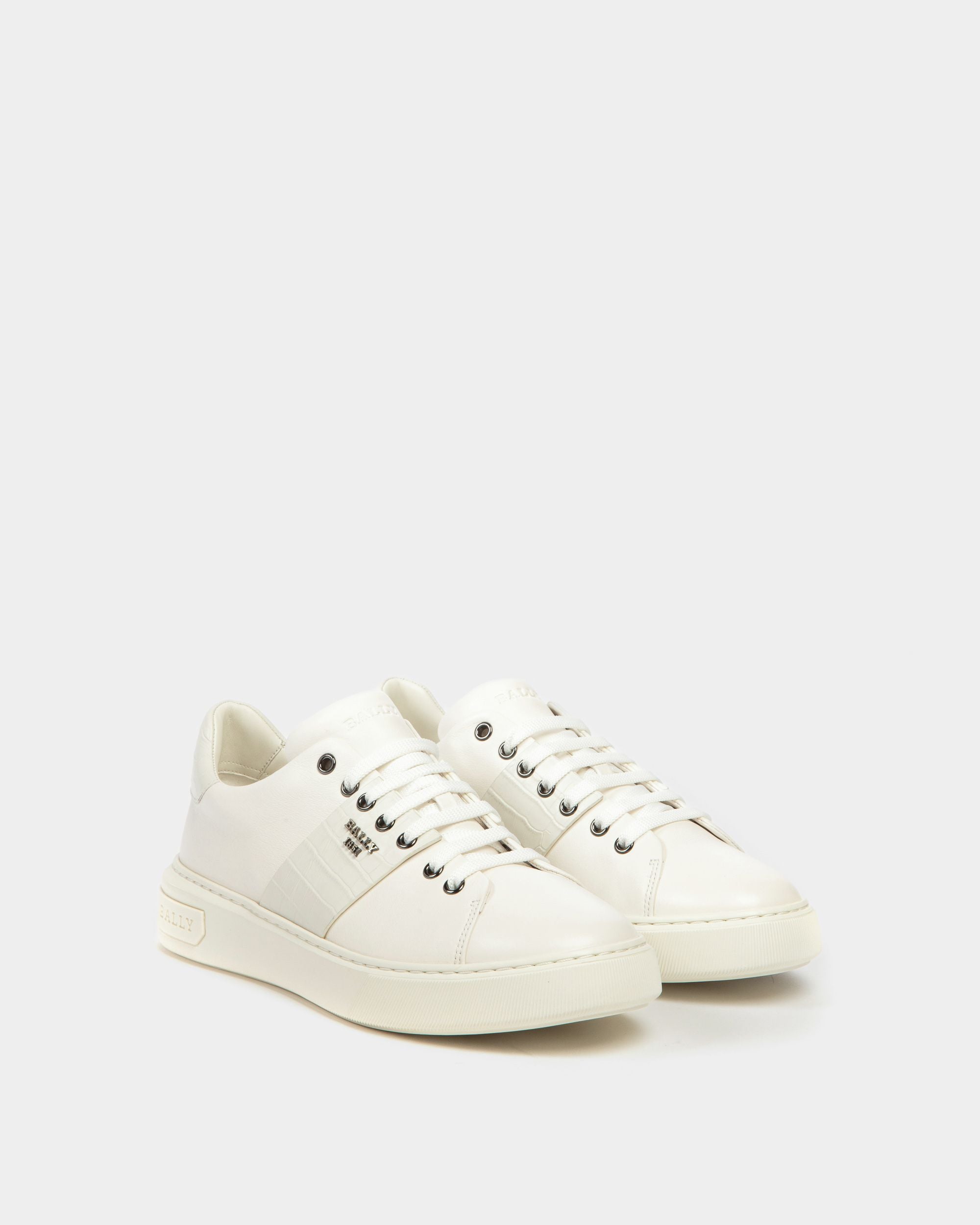 Mattye Sneakers En Cuir Blanc - Homme - Bally - 03