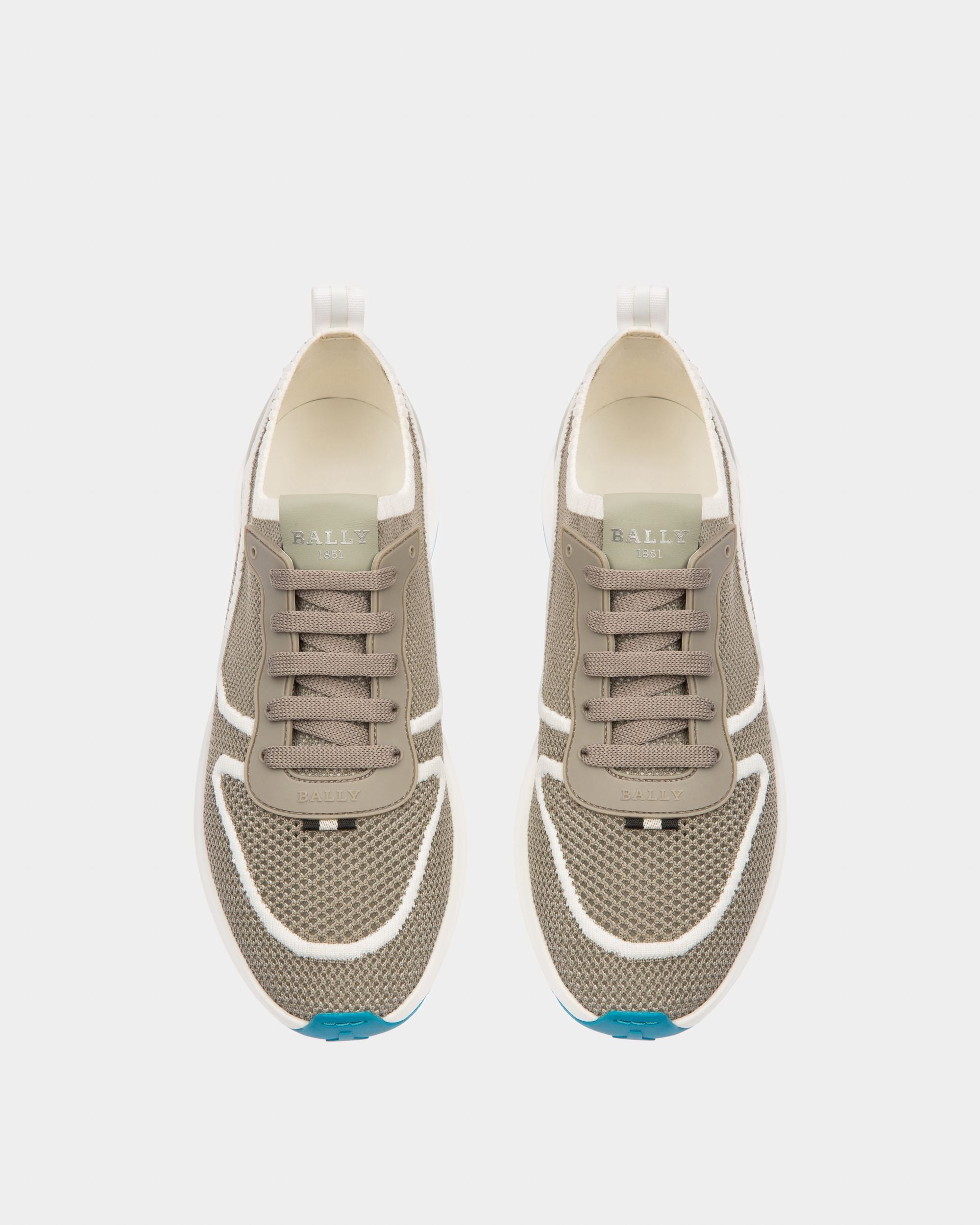 Davyn Sneakers En Maille Et Cuir Gris Et Blanc - Homme - Bally - 02