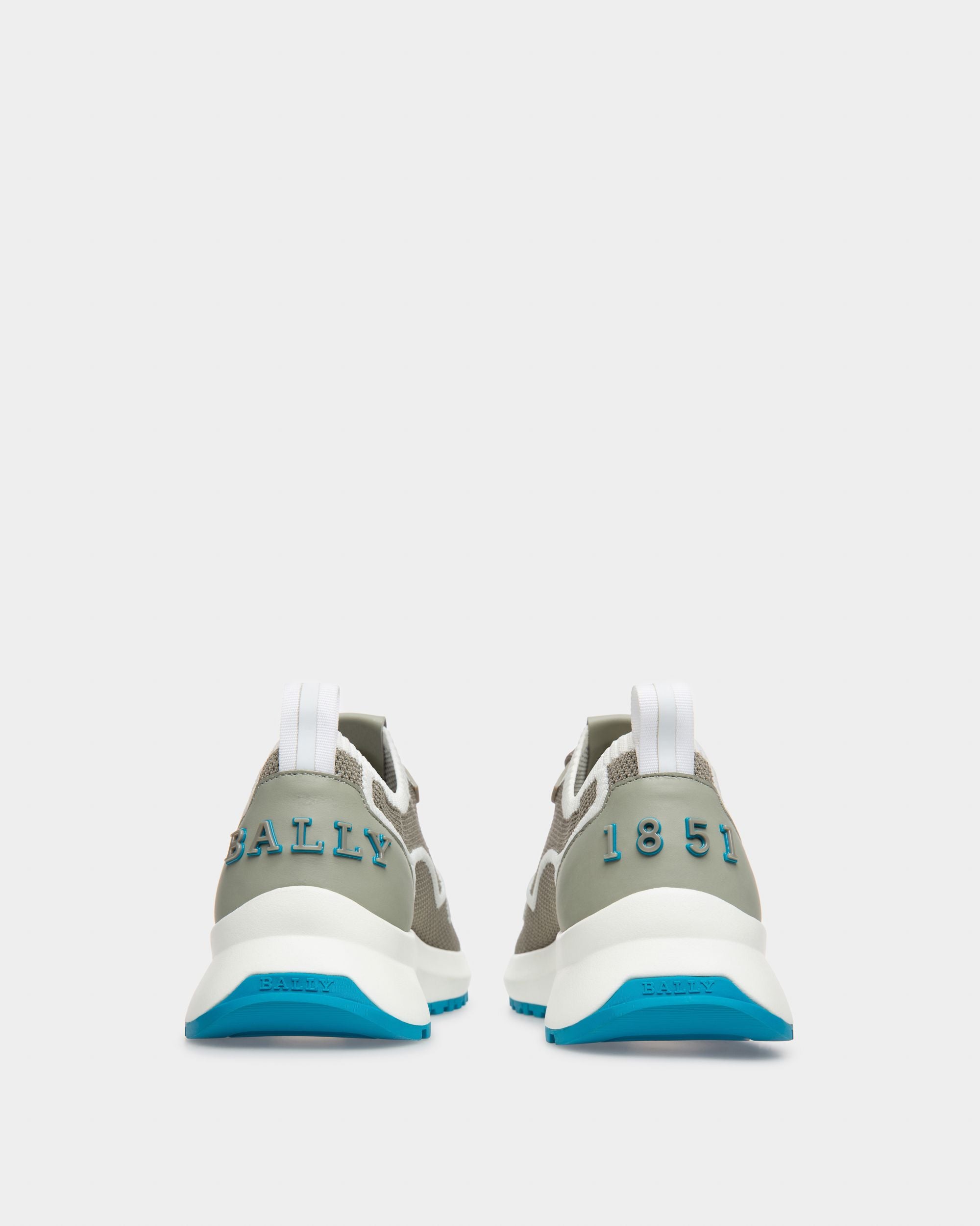 Davyn Sneakers En Maille Et Cuir Gris Et Blanc - Homme - Bally - 04
