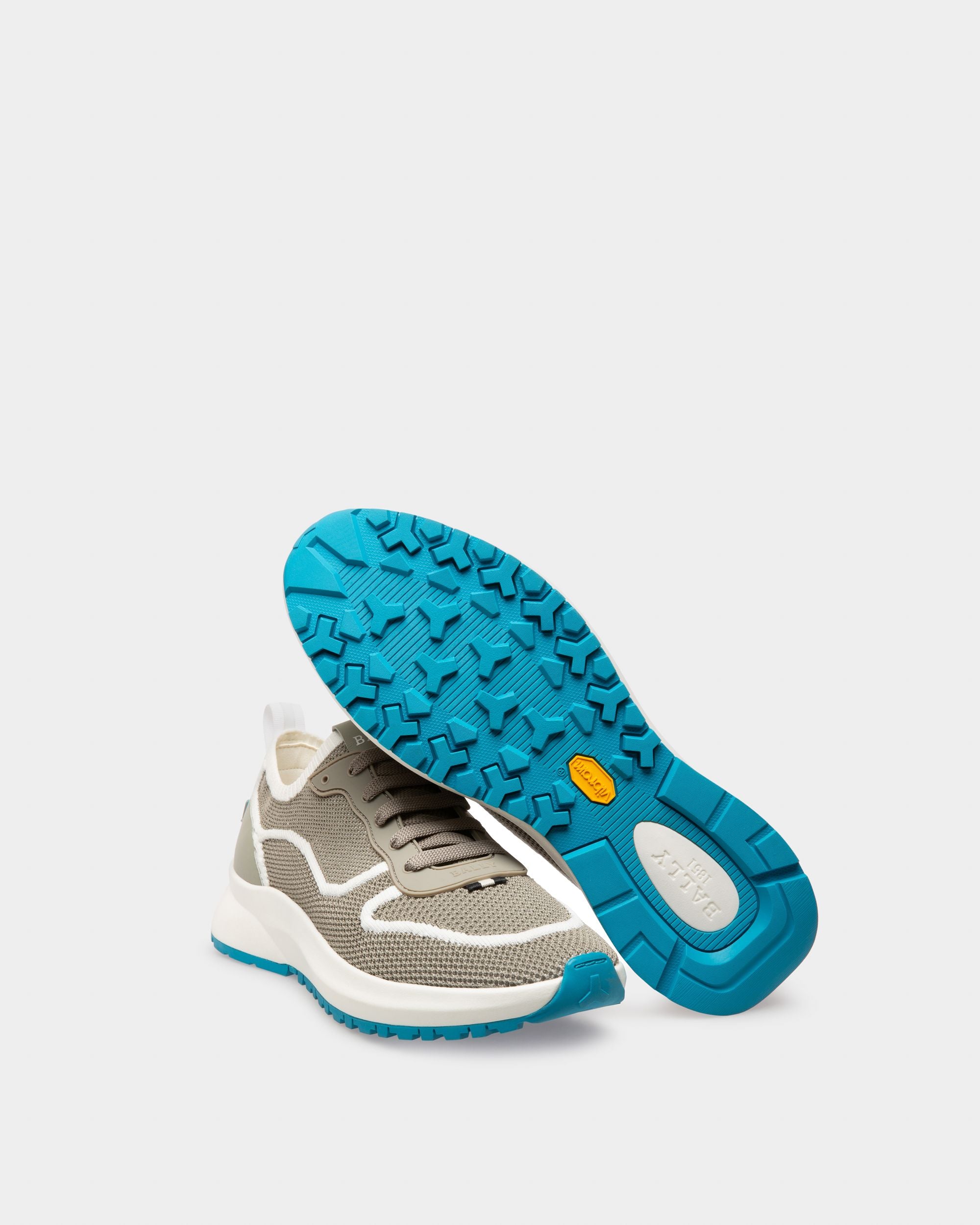 Davyn Sneakers En Maille Et Cuir Gris Et Blanc - Homme - Bally - 05