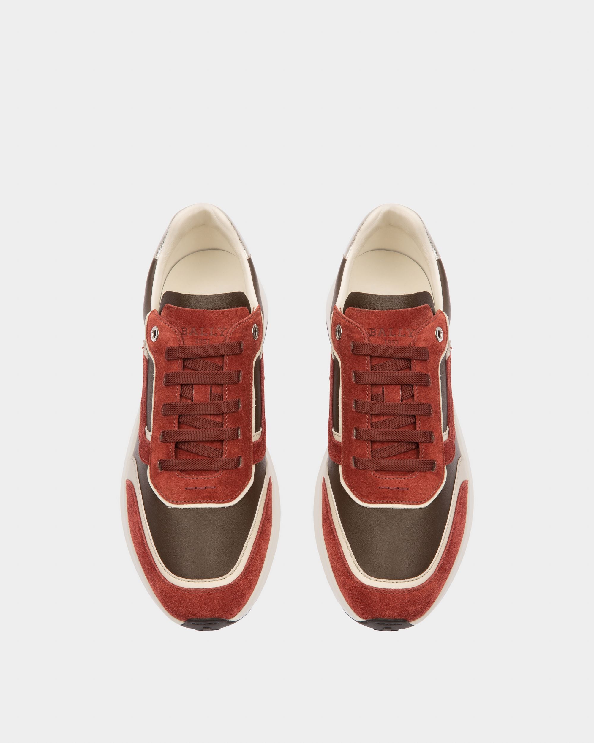 Demmy Sneakers En Cuir Rouge Heritage Et Marron - Homme - Bally - 02